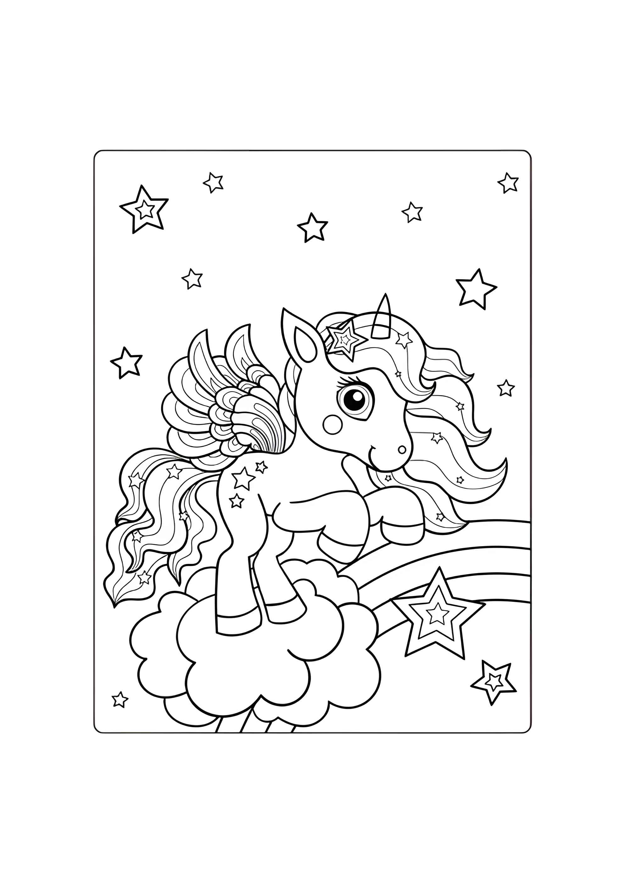 Раскраска Малышка единорожка