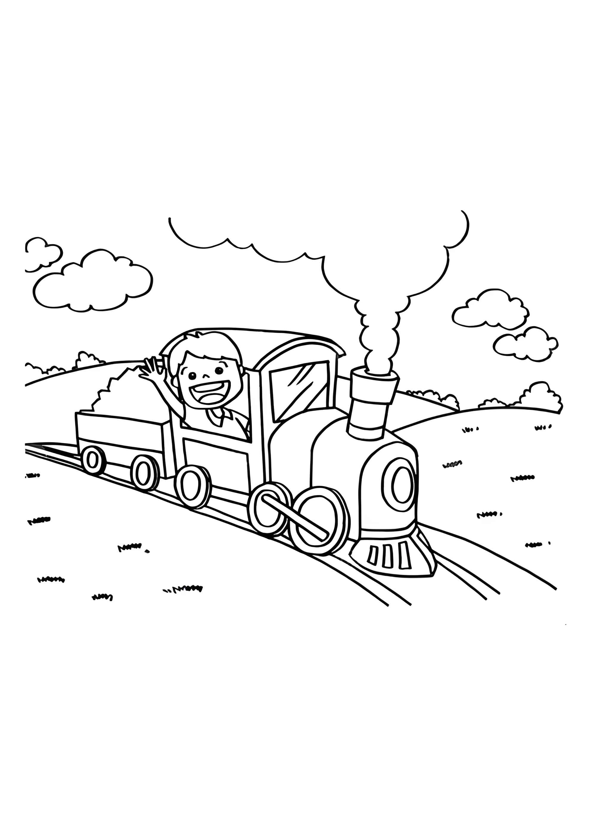 Раскраска Машинист локомотива