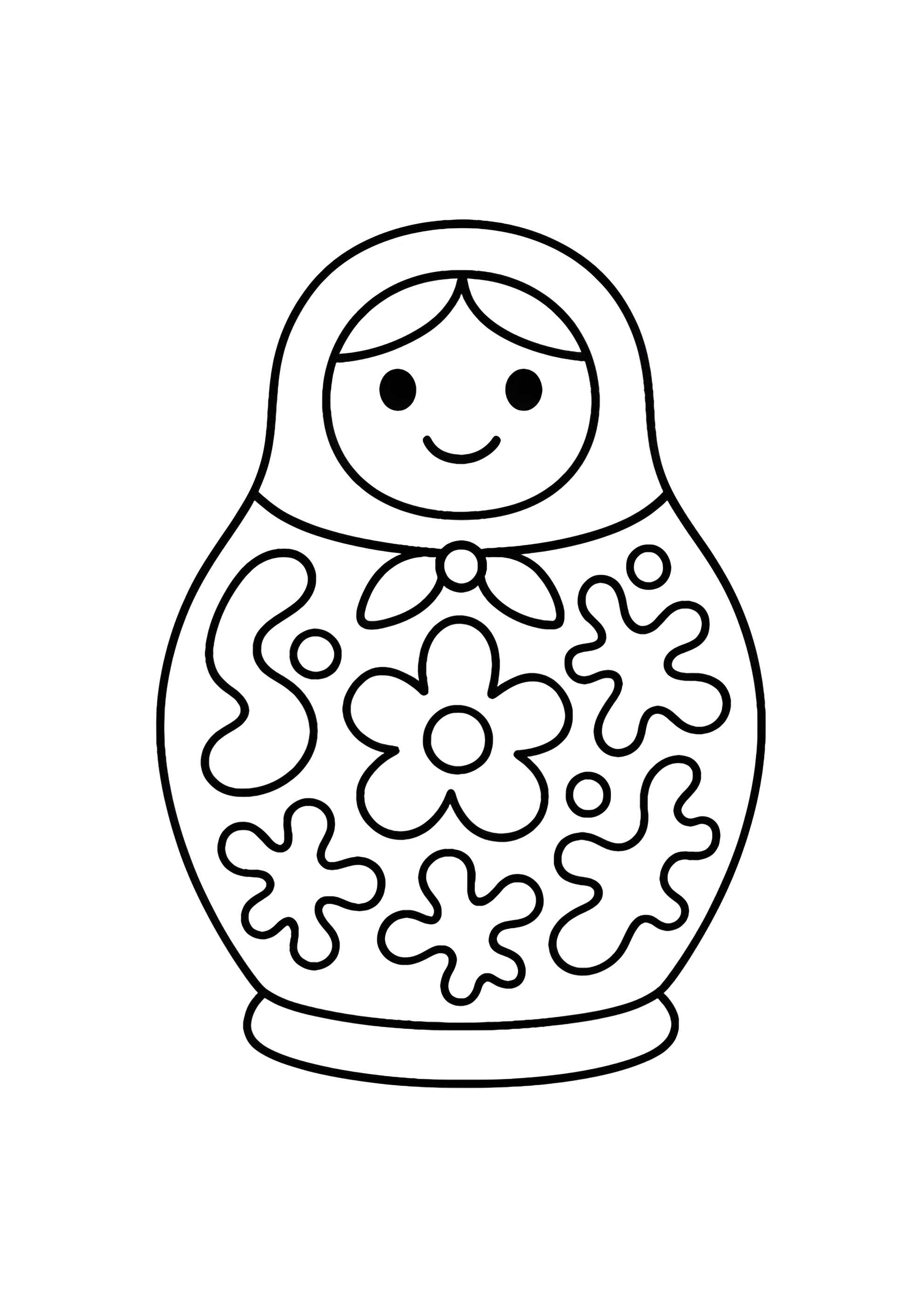 Раскраска Матрёшка для дошкольников