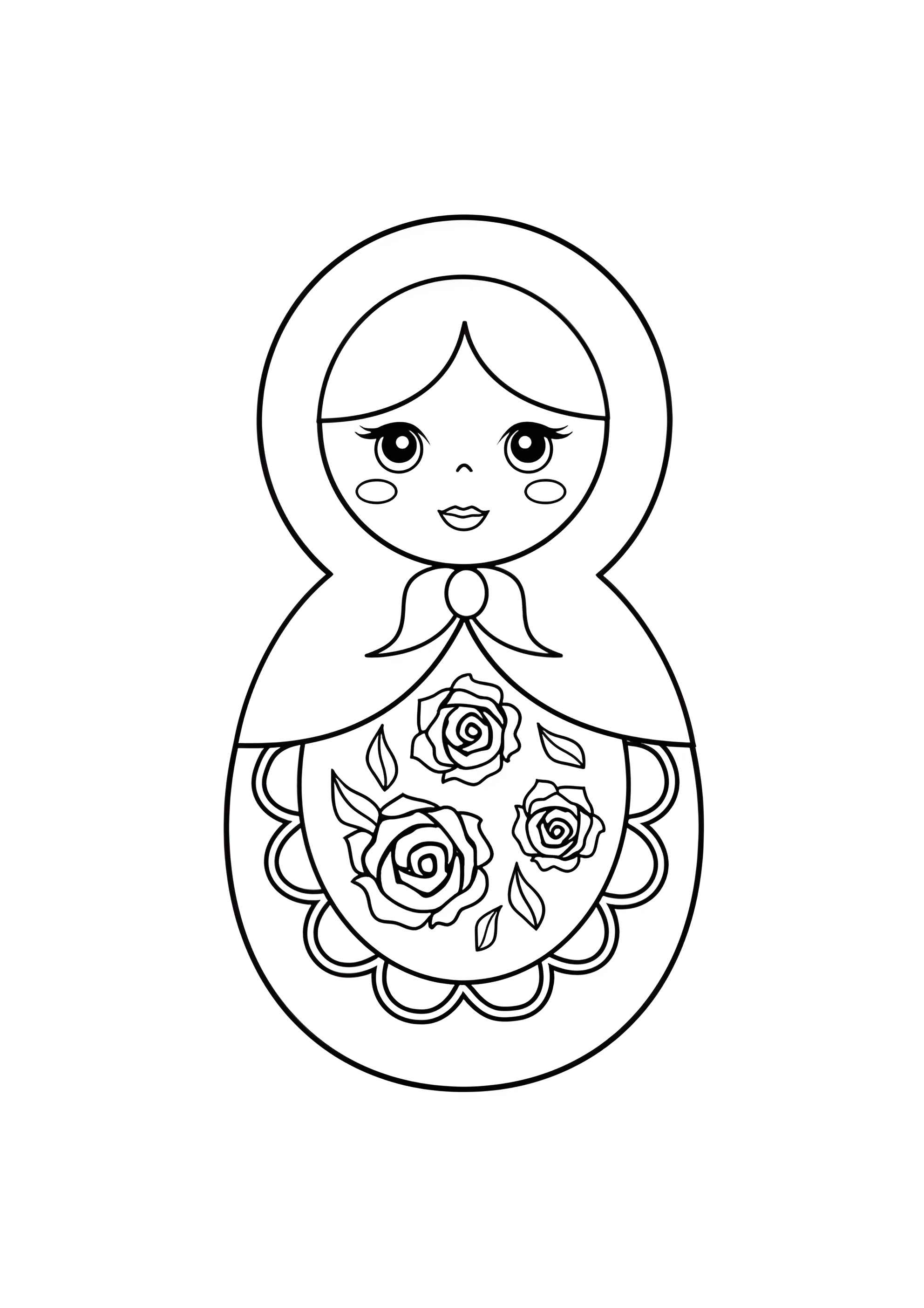 Раскраска Матрёшка для малышей