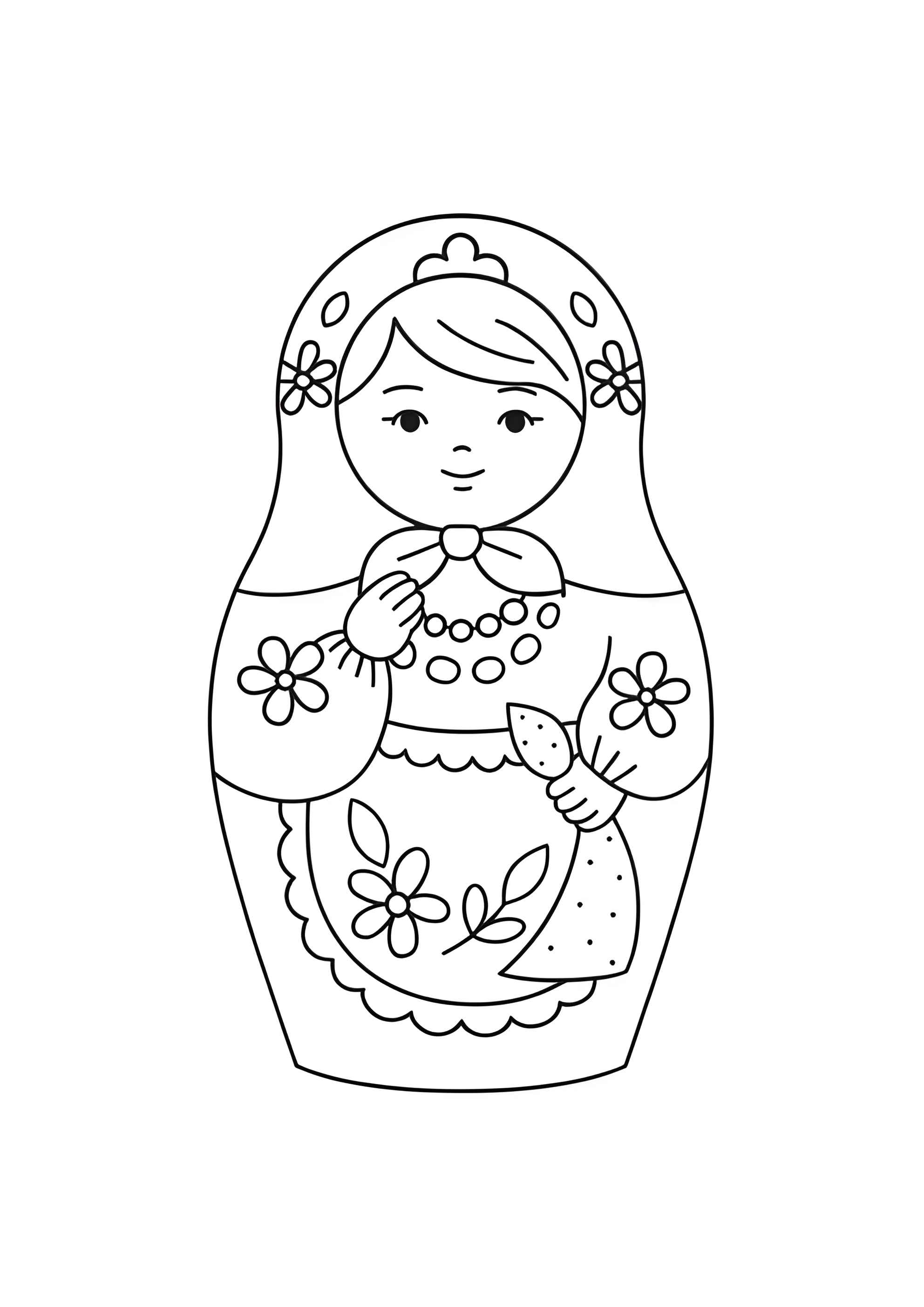 Раскраска Матрёшка с платком