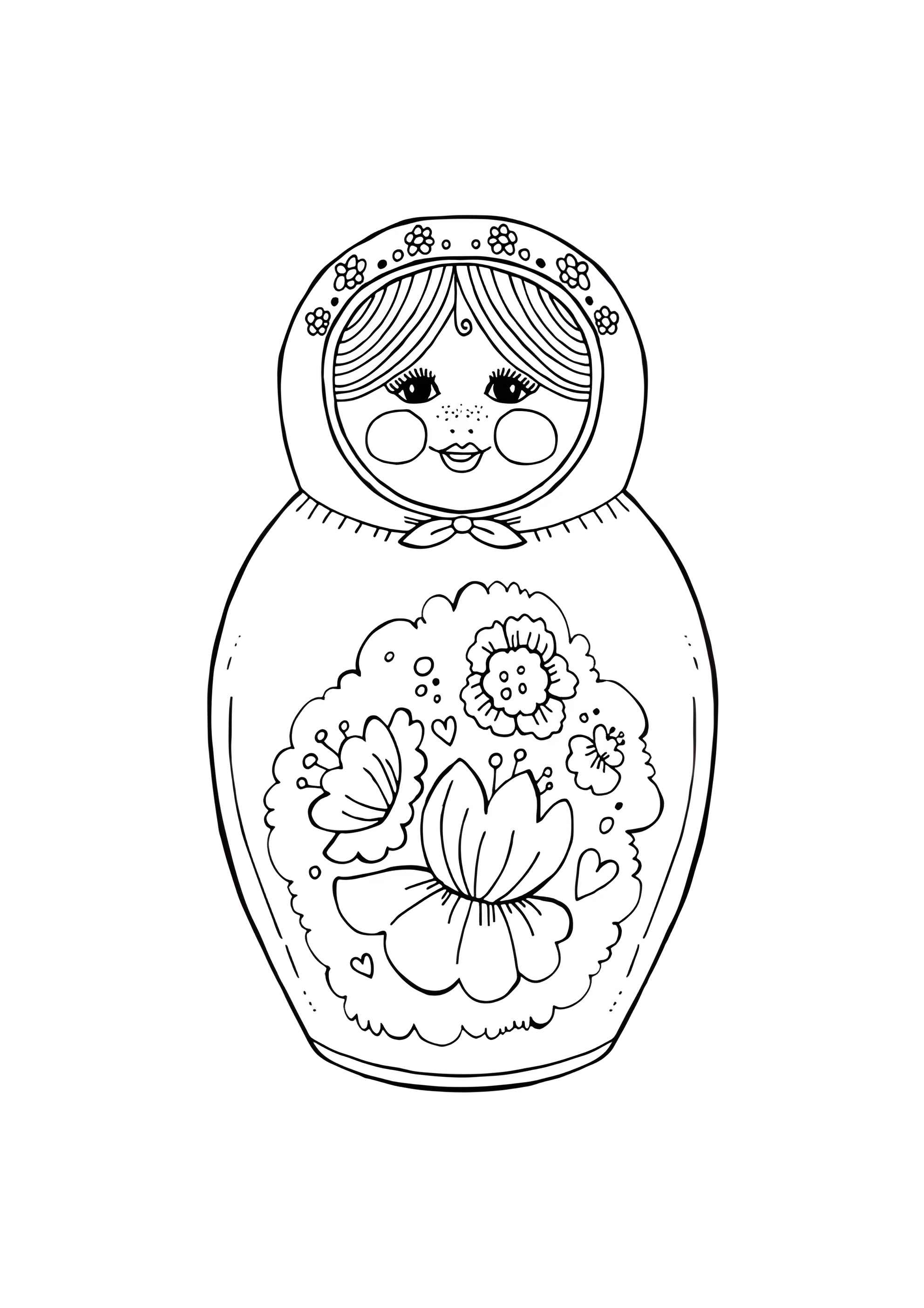 Раскраска Матрёшка