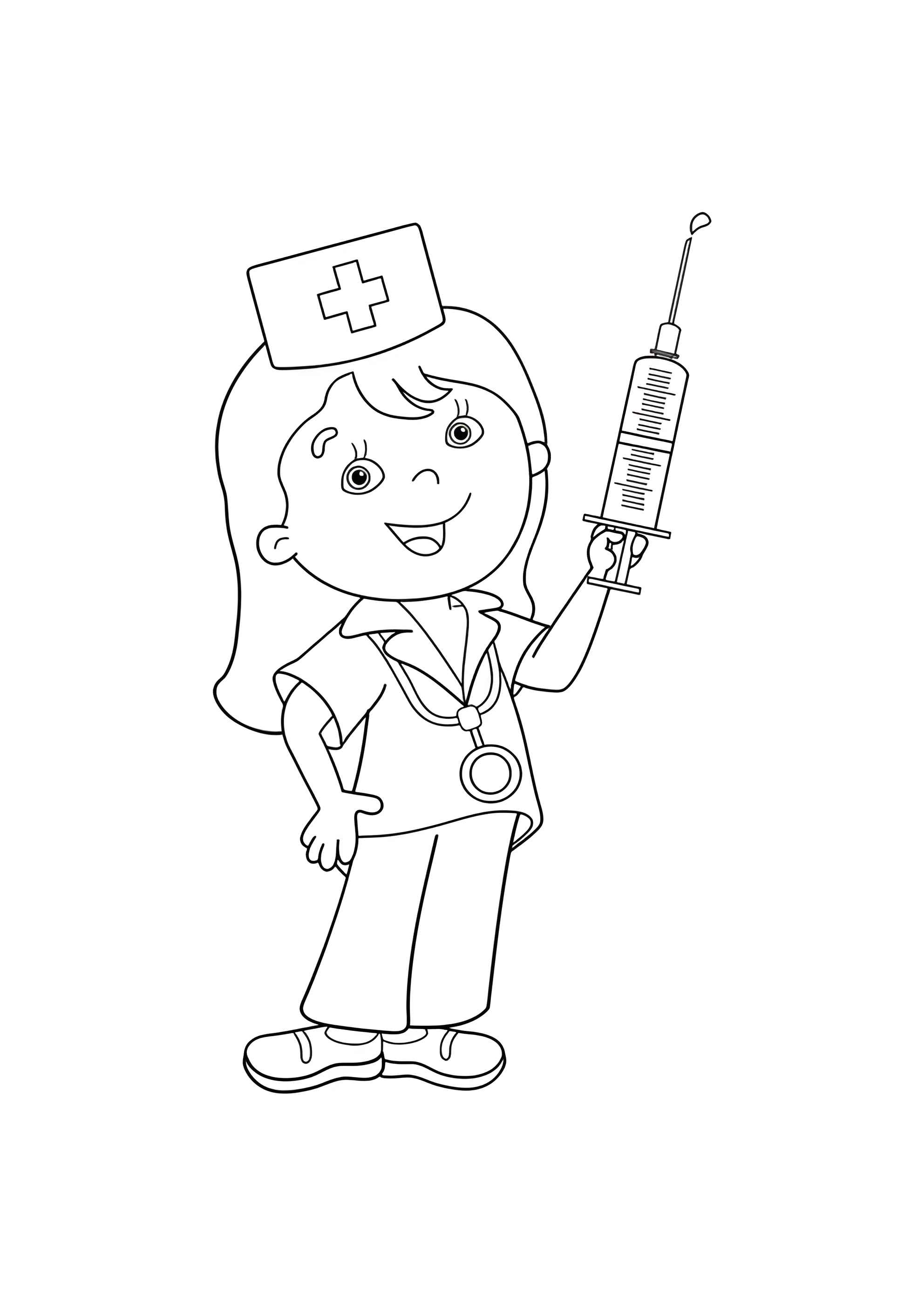 Раскраска Медицинская сестра