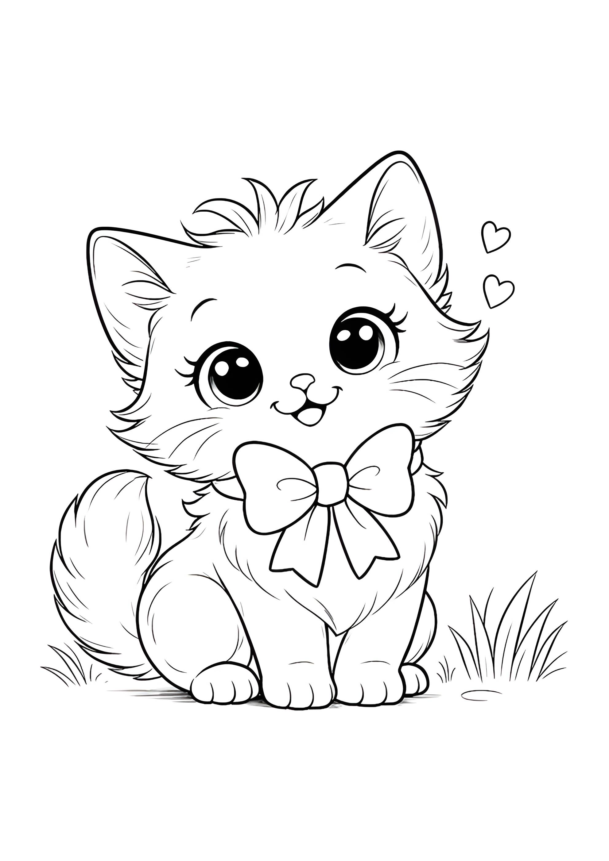 Раскраска Милашечный котёнок