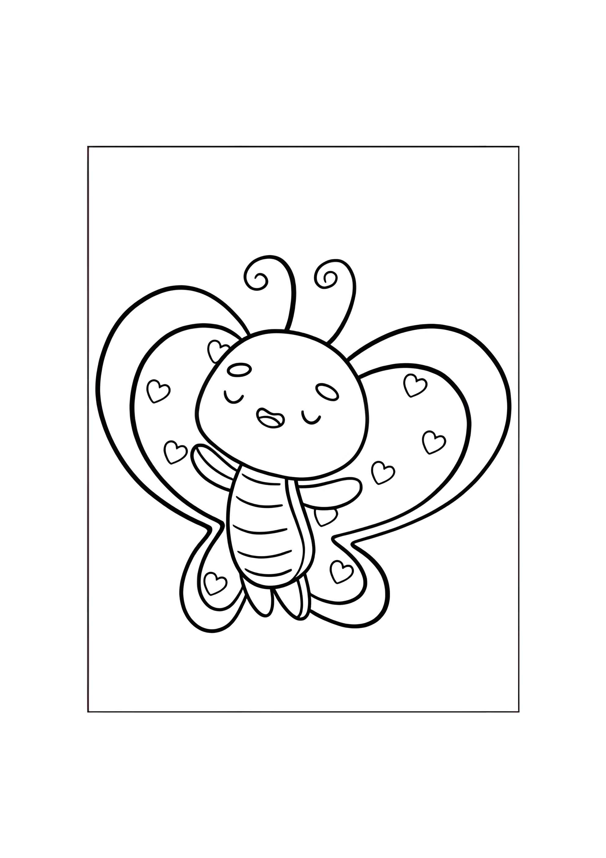 Раскраска Милая бабочка