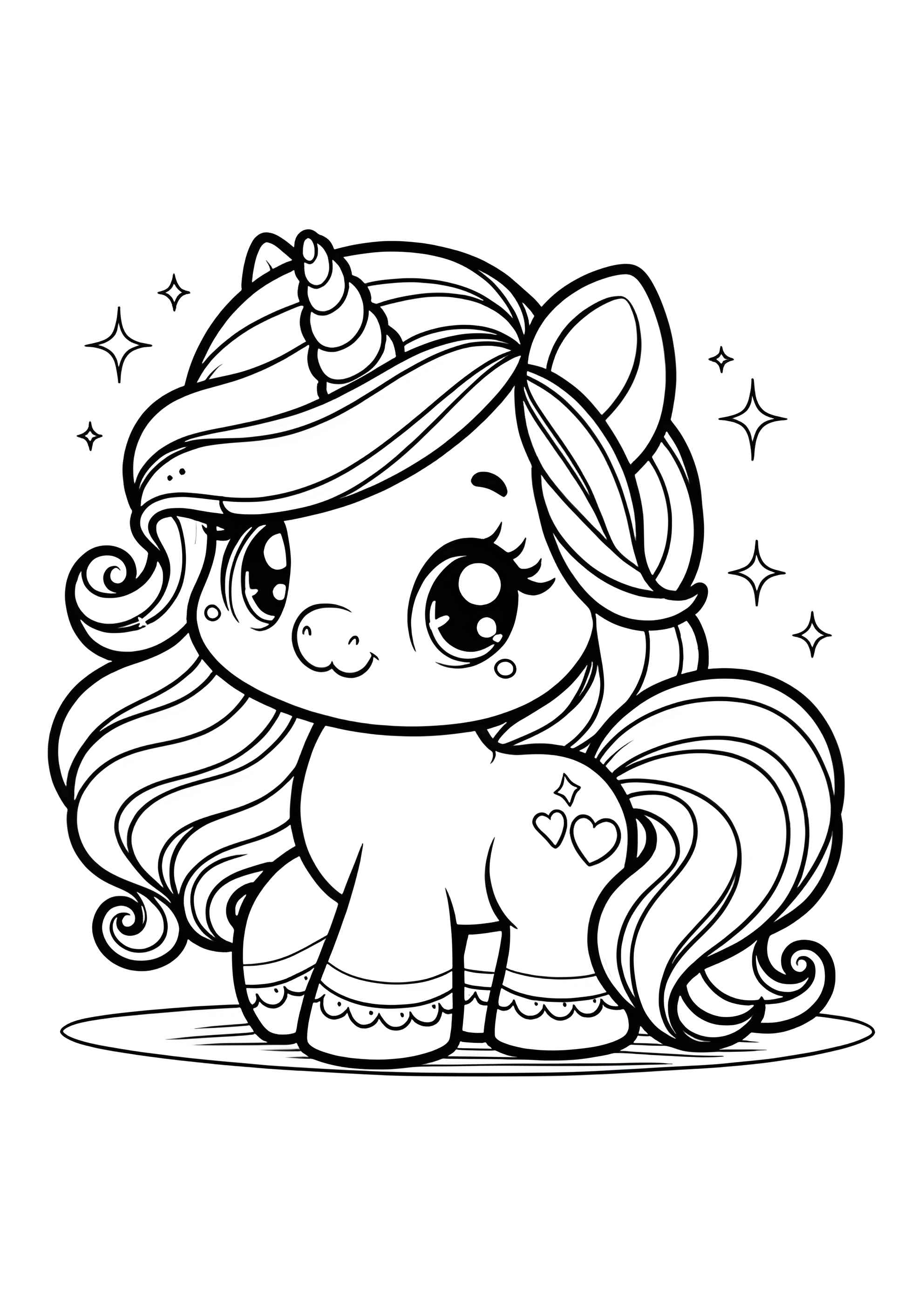 Раскраска Милая малышка единорожка