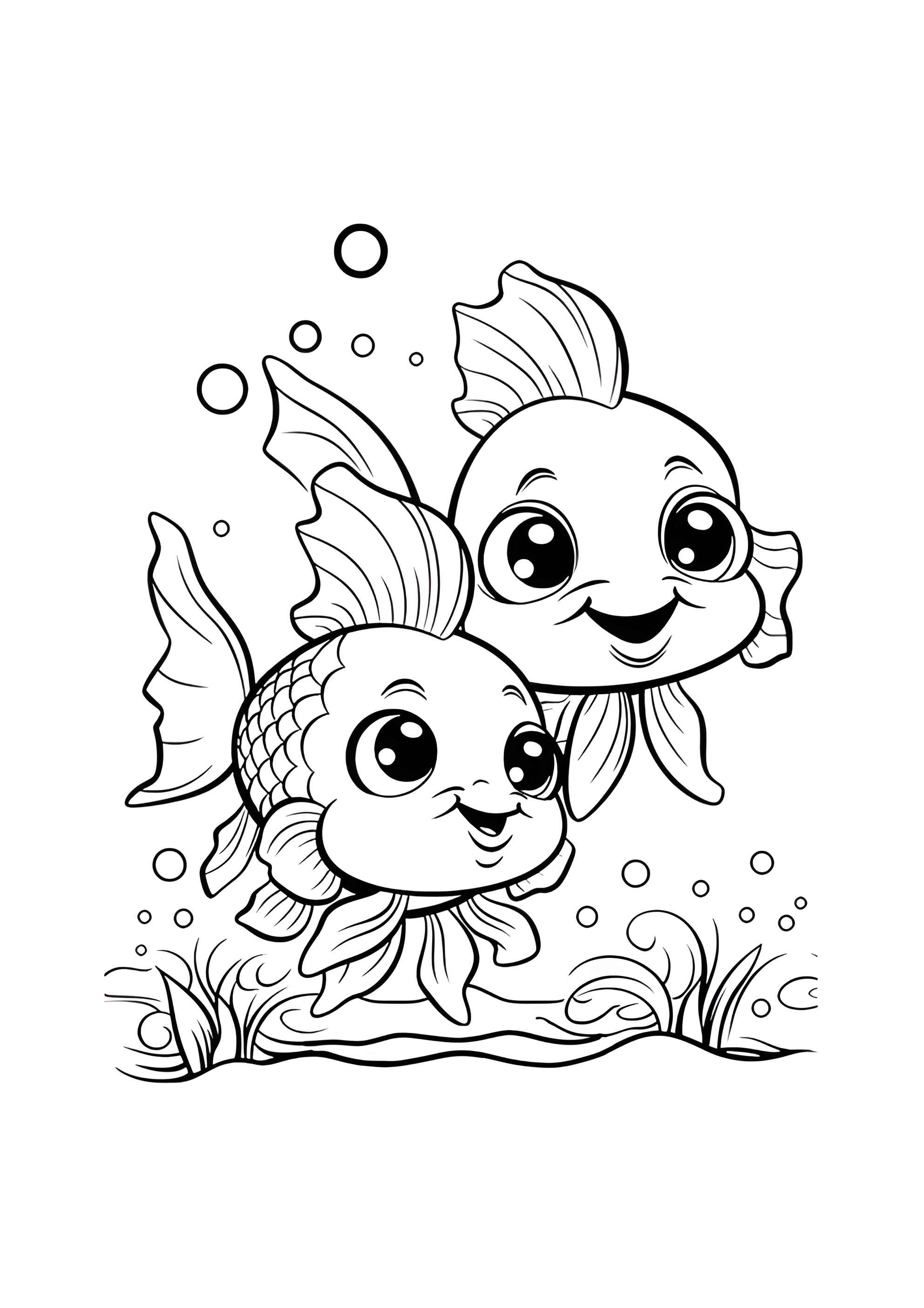 Раскраска Милые рыбёшки