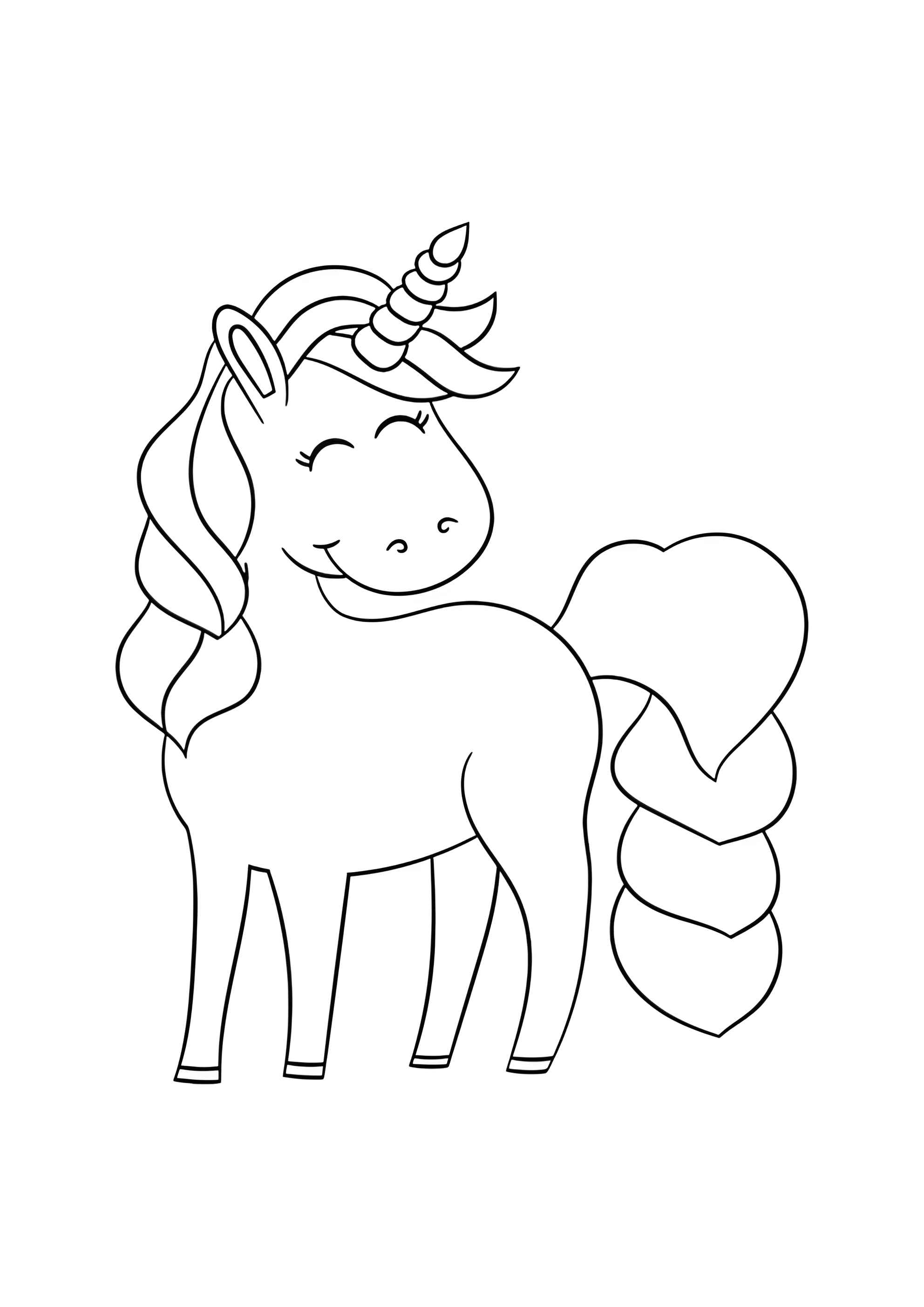 Раскраска Милый единорог