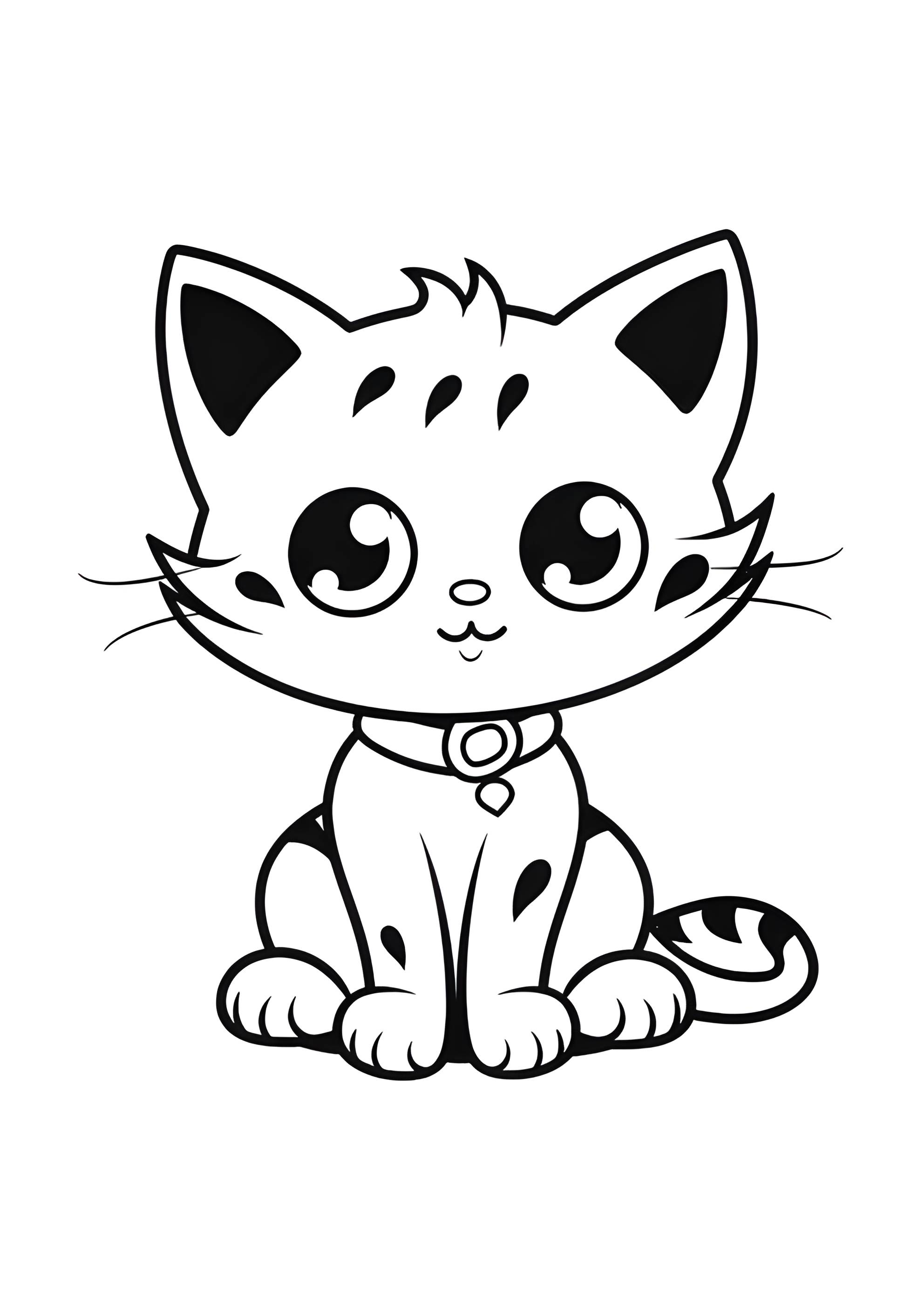 Раскраска Милый котёнок для малышей