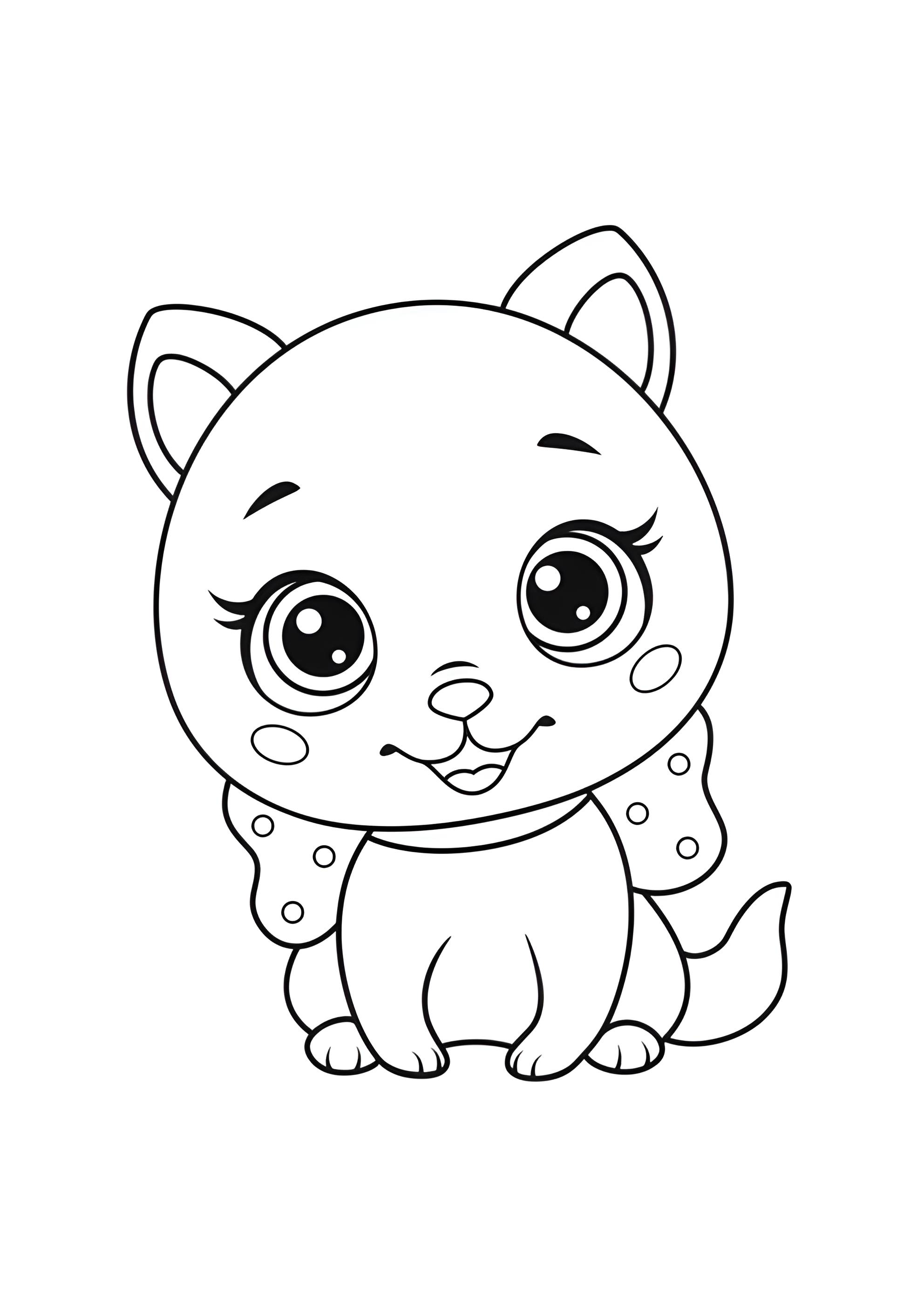 Раскраска Милый котёнок