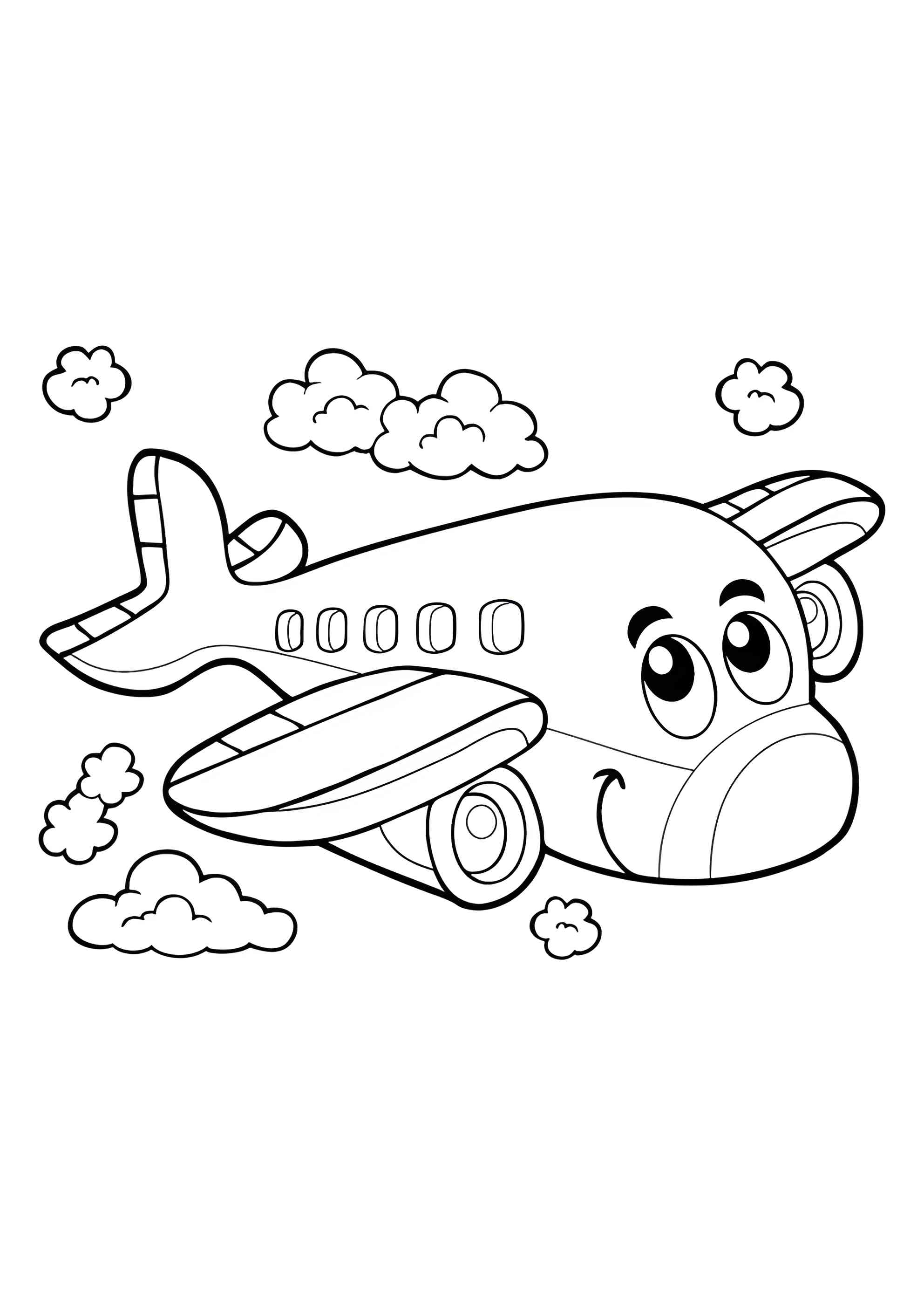 Раскраска Милый самолётик