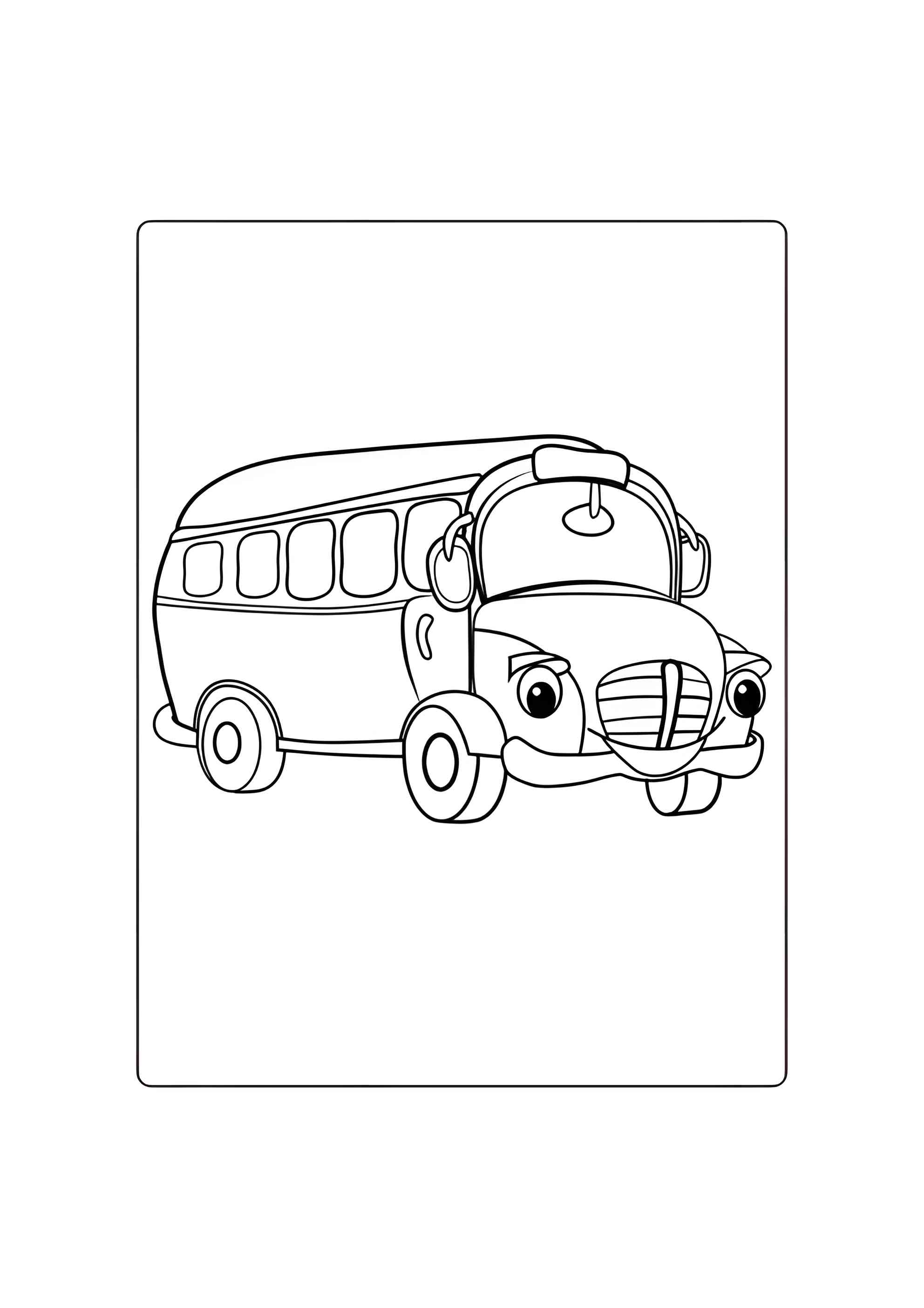 Раскраска Милый школьный автобус