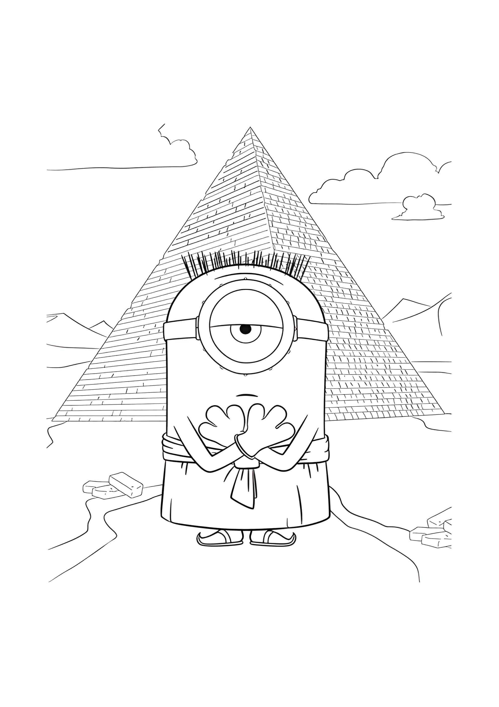 Раскраска Миньон эпохи фараонов