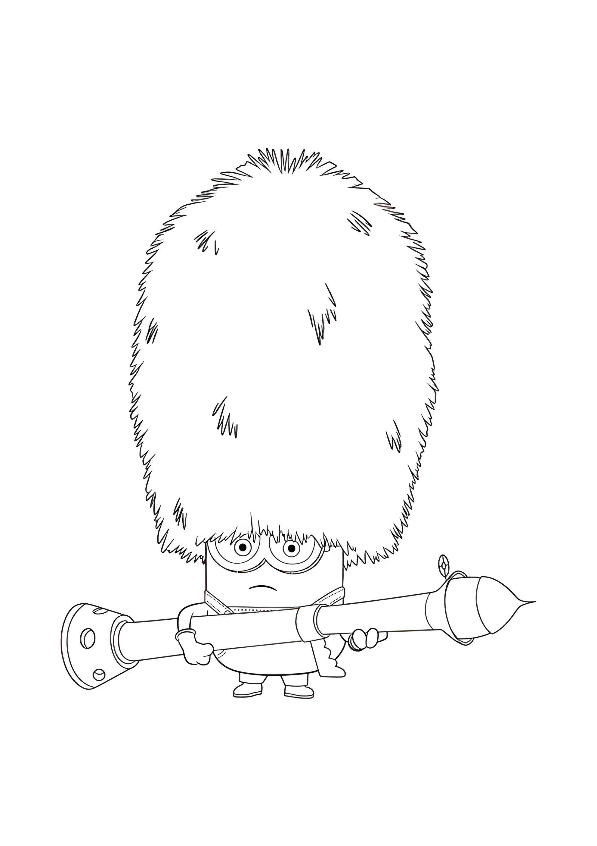 Раскраска Миньон военный