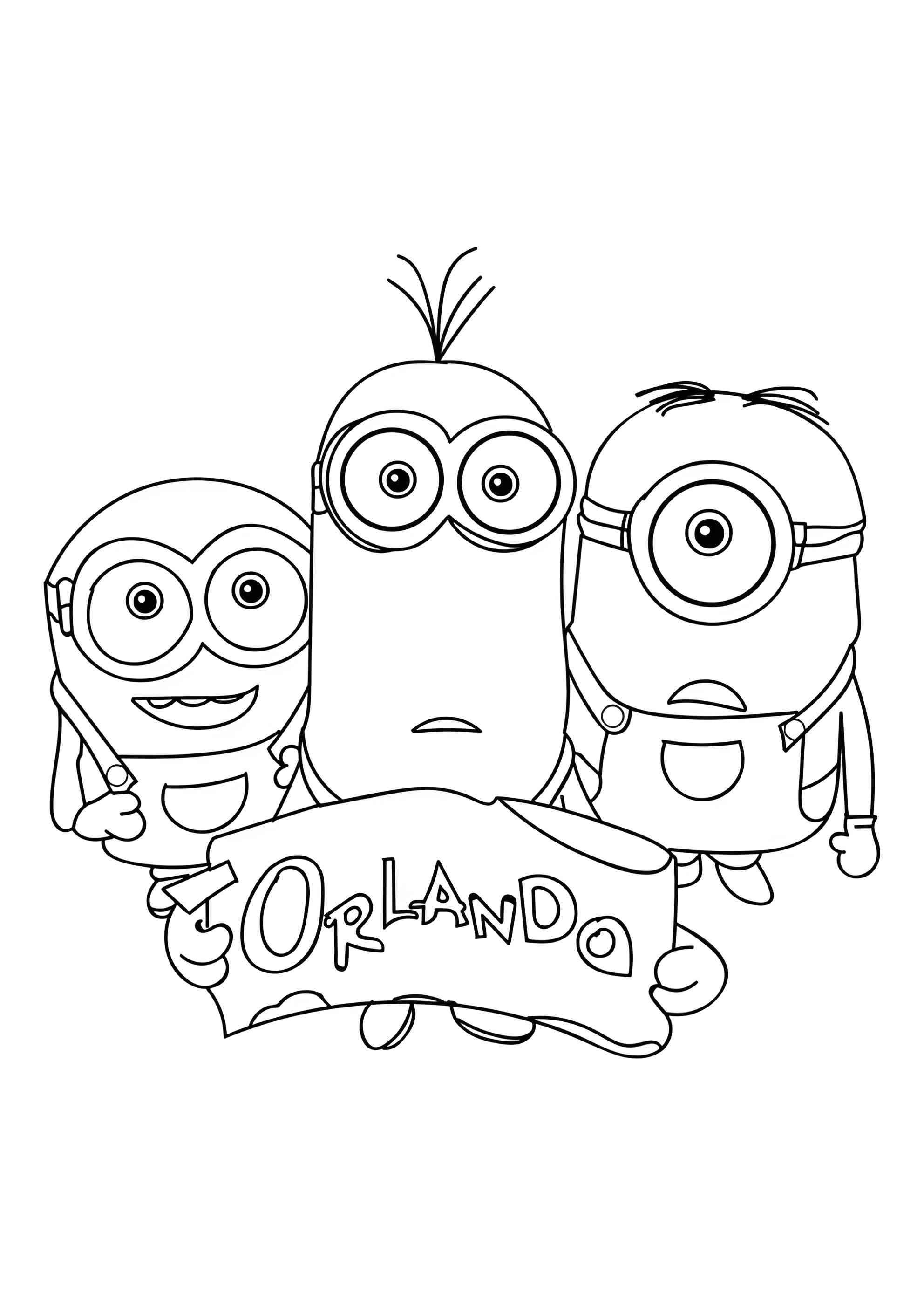 Раскраска Миньоны едут в Орландо