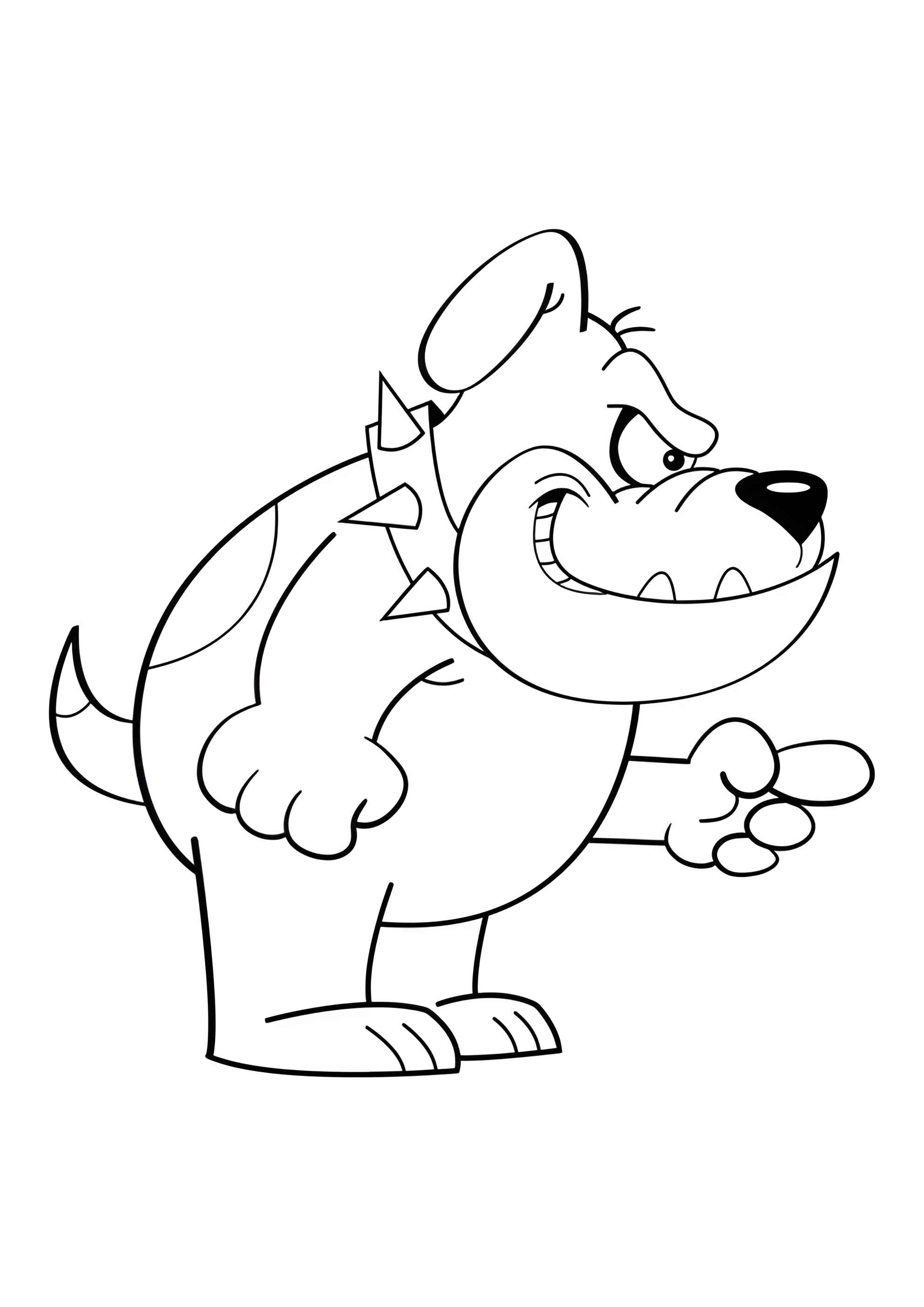 Раскраска Мультяшный бульдог