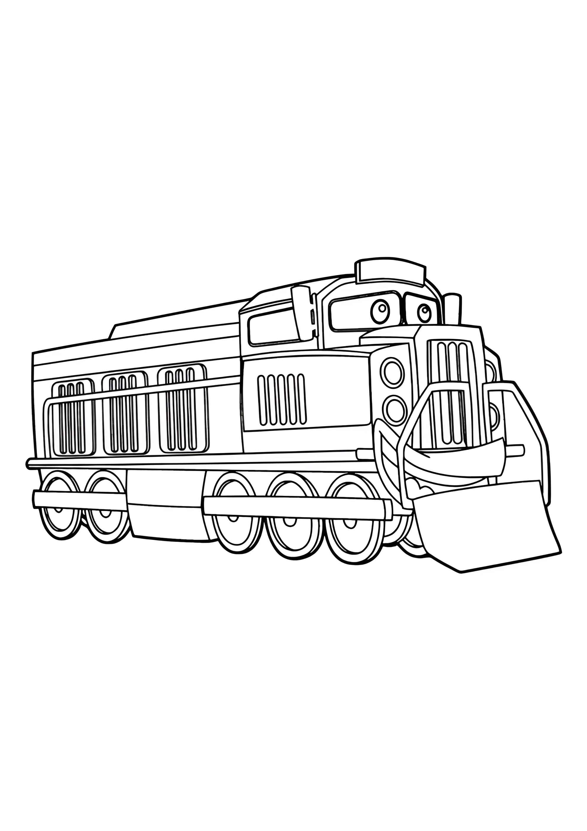 Раскраска Мультяшный локомотив