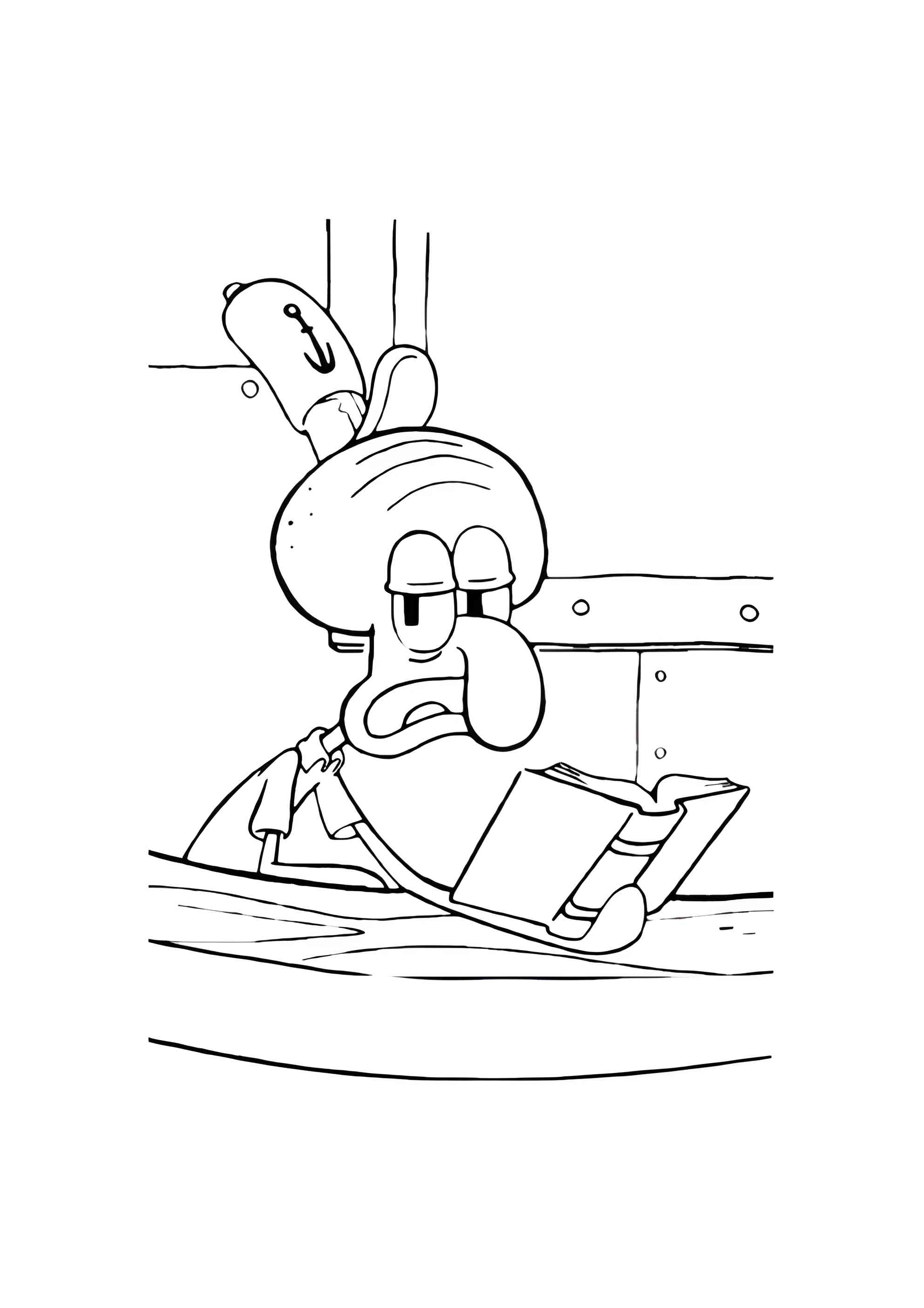 Раскраска Мысли Губки Боба