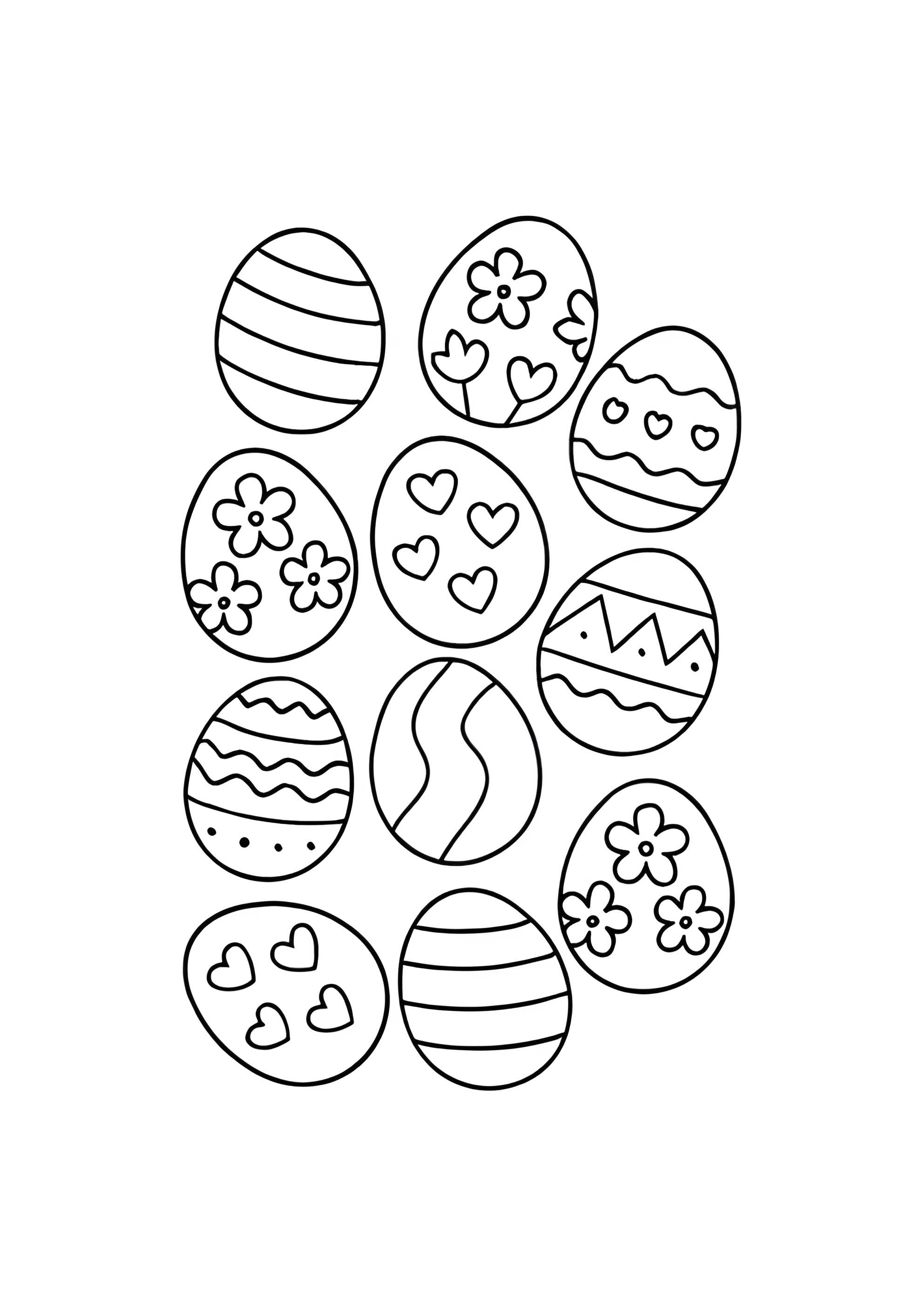 Раскраска Набор пасхальных яиц