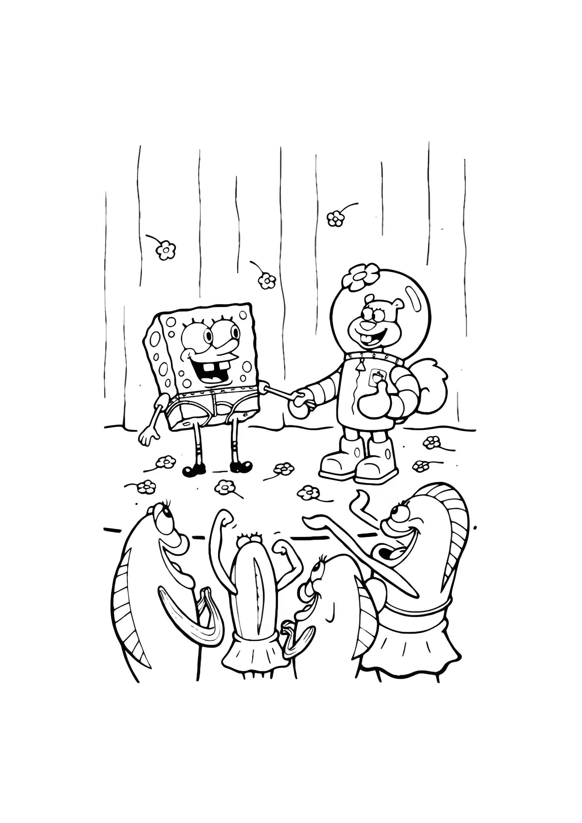 Раскраска Начальник Крабс на кухне