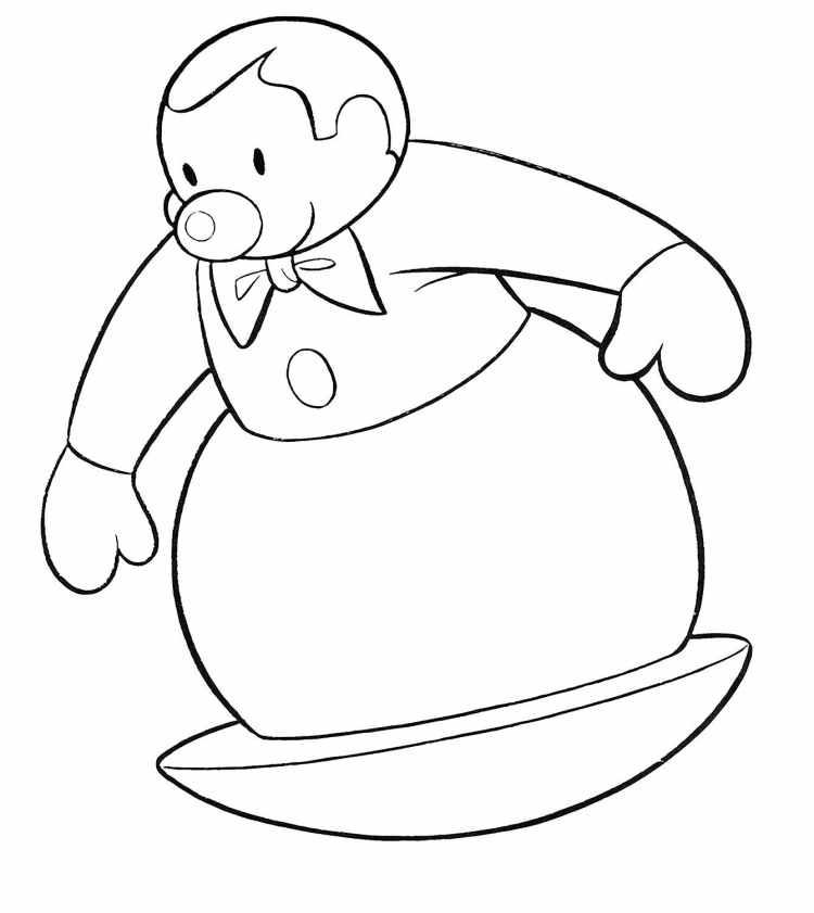 Раскраска Неваляшка с бабочкой