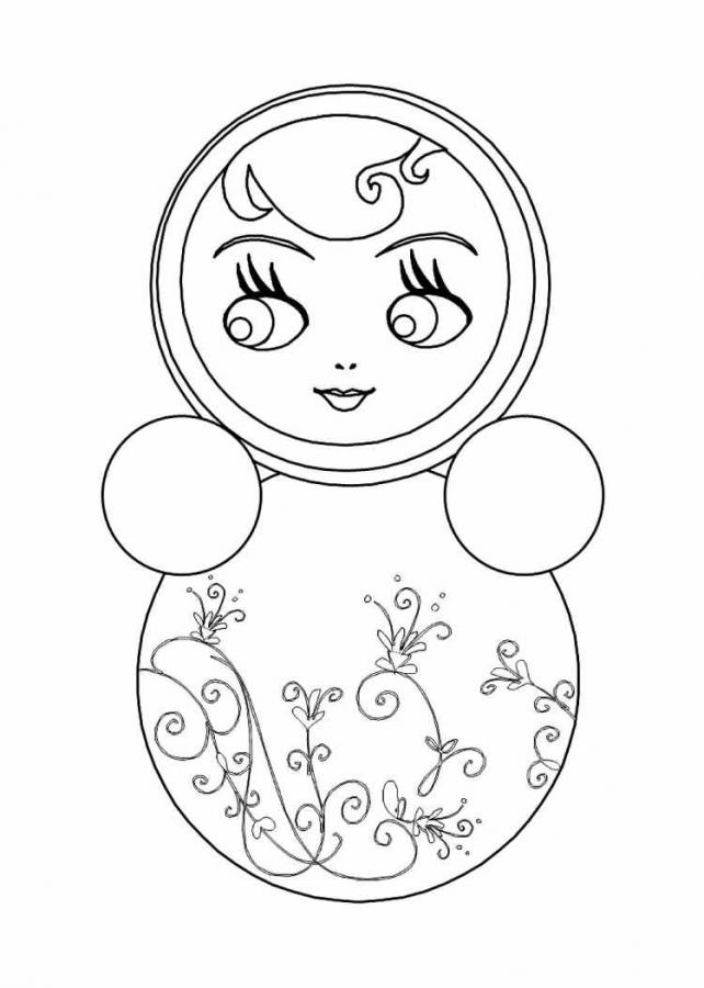 Раскраска Неваляшка с узорами