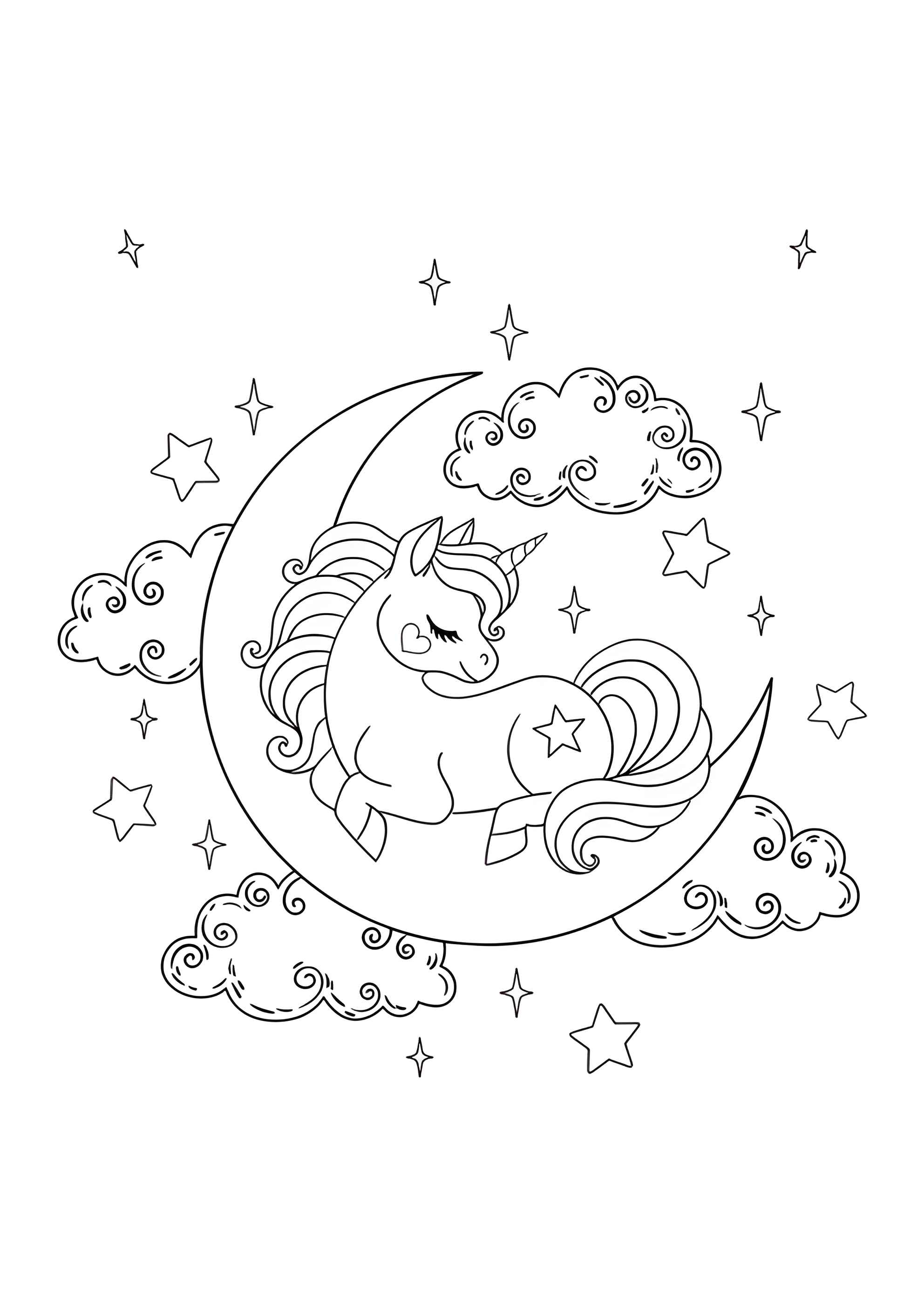 Раскраска Ночной единорог