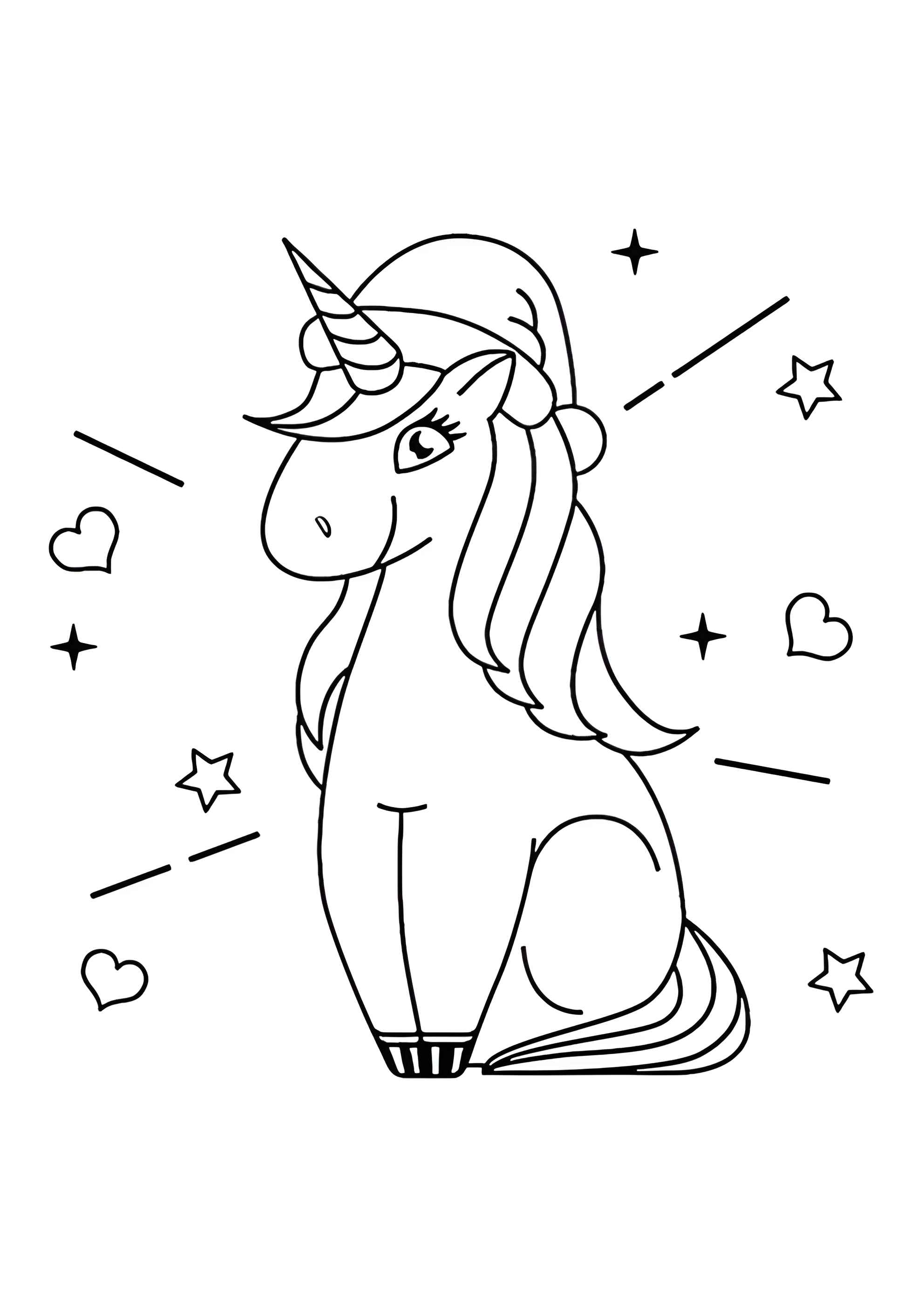 Раскраска Новогодний единорог
