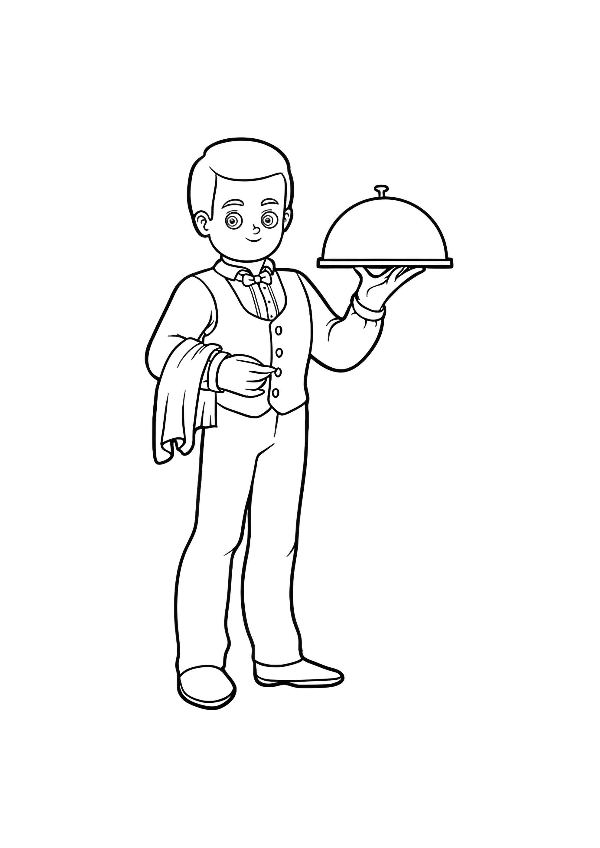 Раскраска Официант