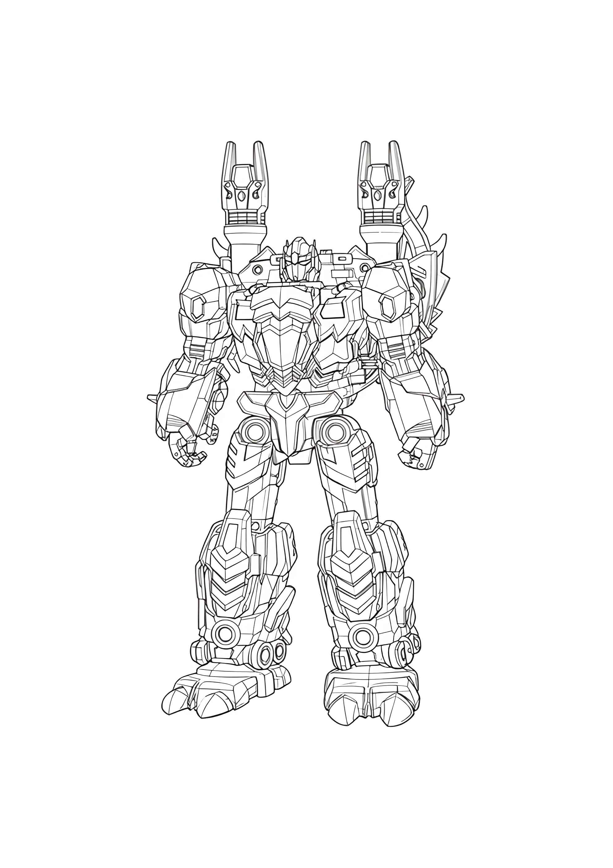 Раскраска Огромный робот-трансформер