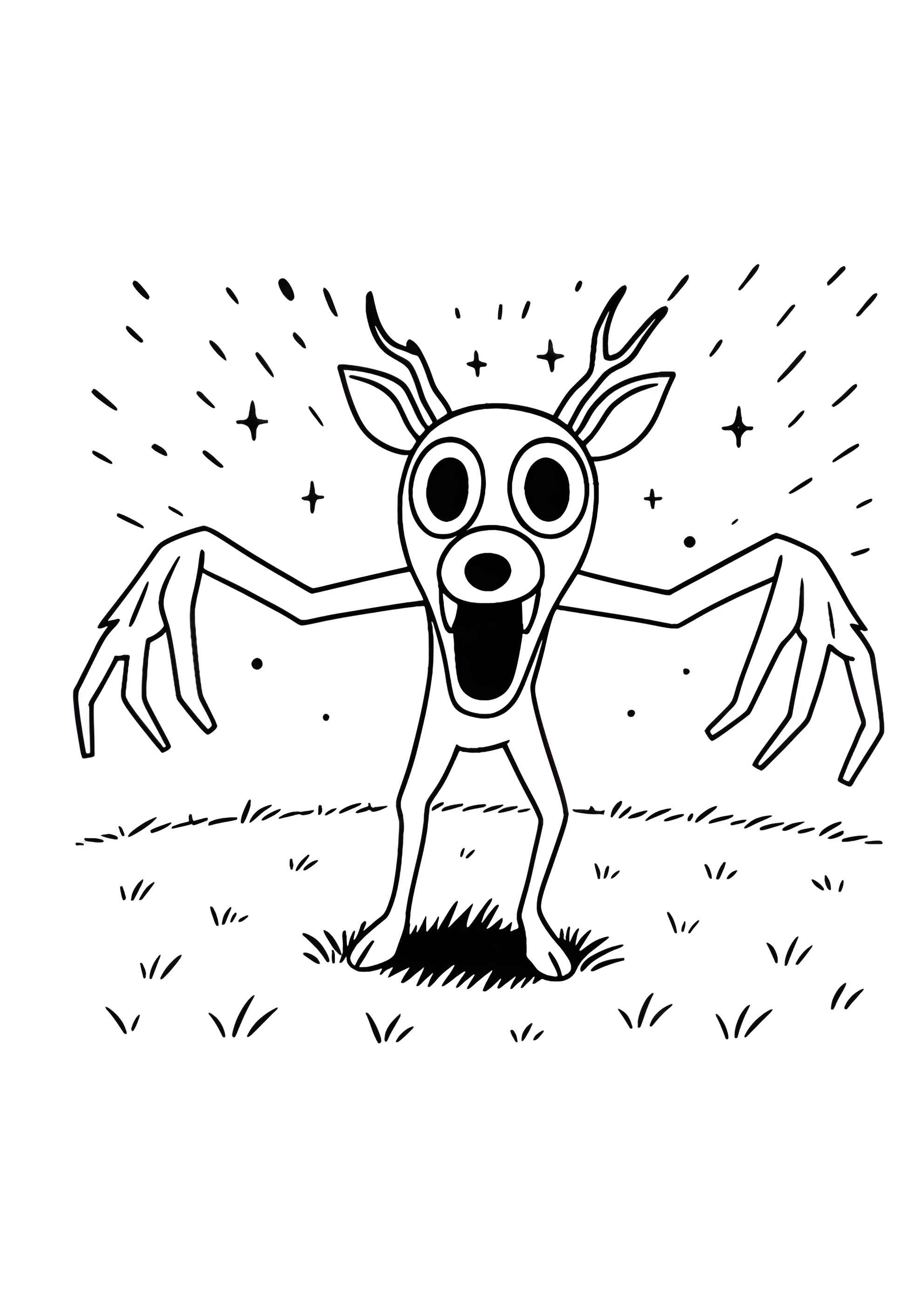 Раскраска Олень ночью из 99 ночей в лесу