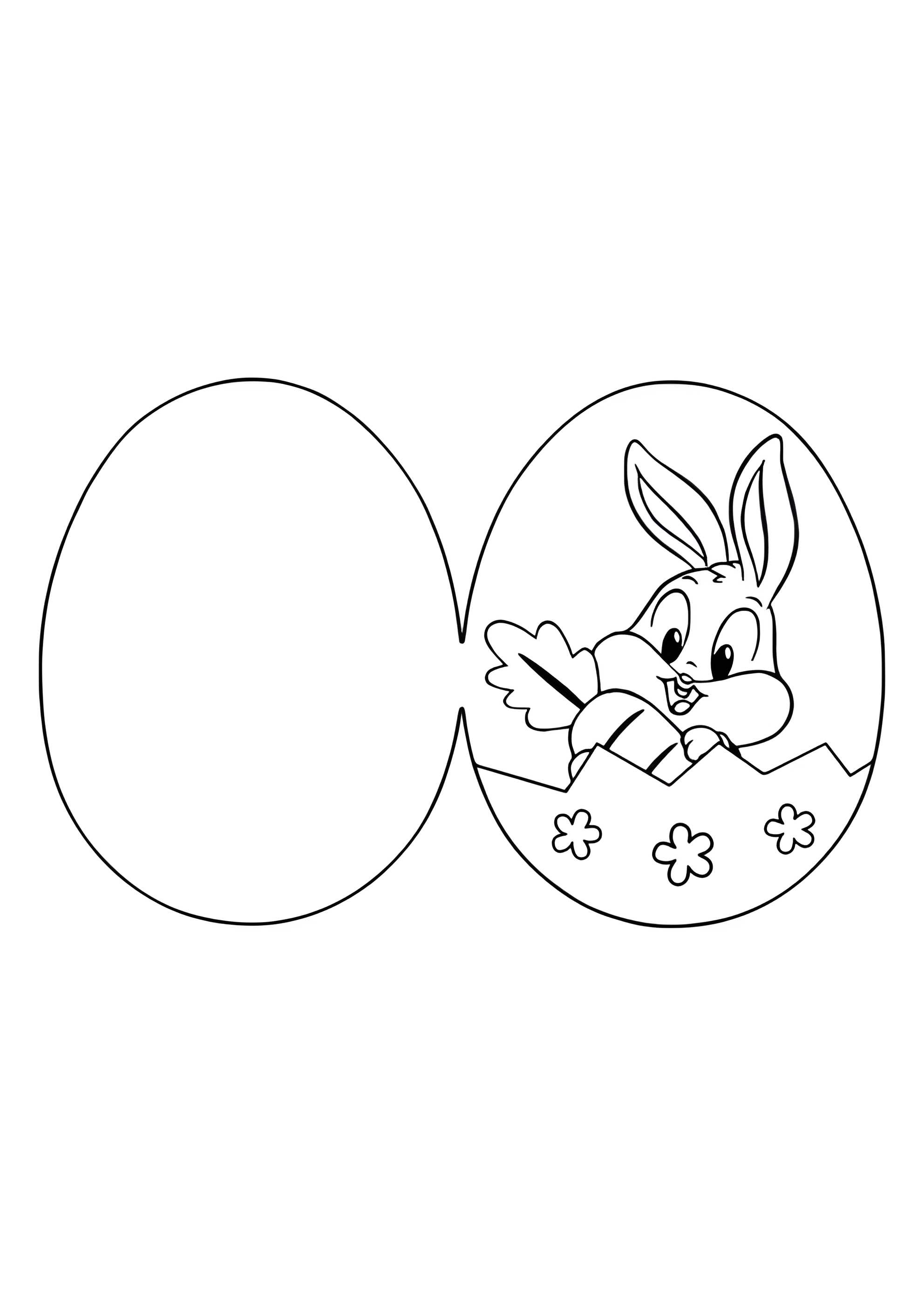 Раскраска Открытка с пасхальным кроликом