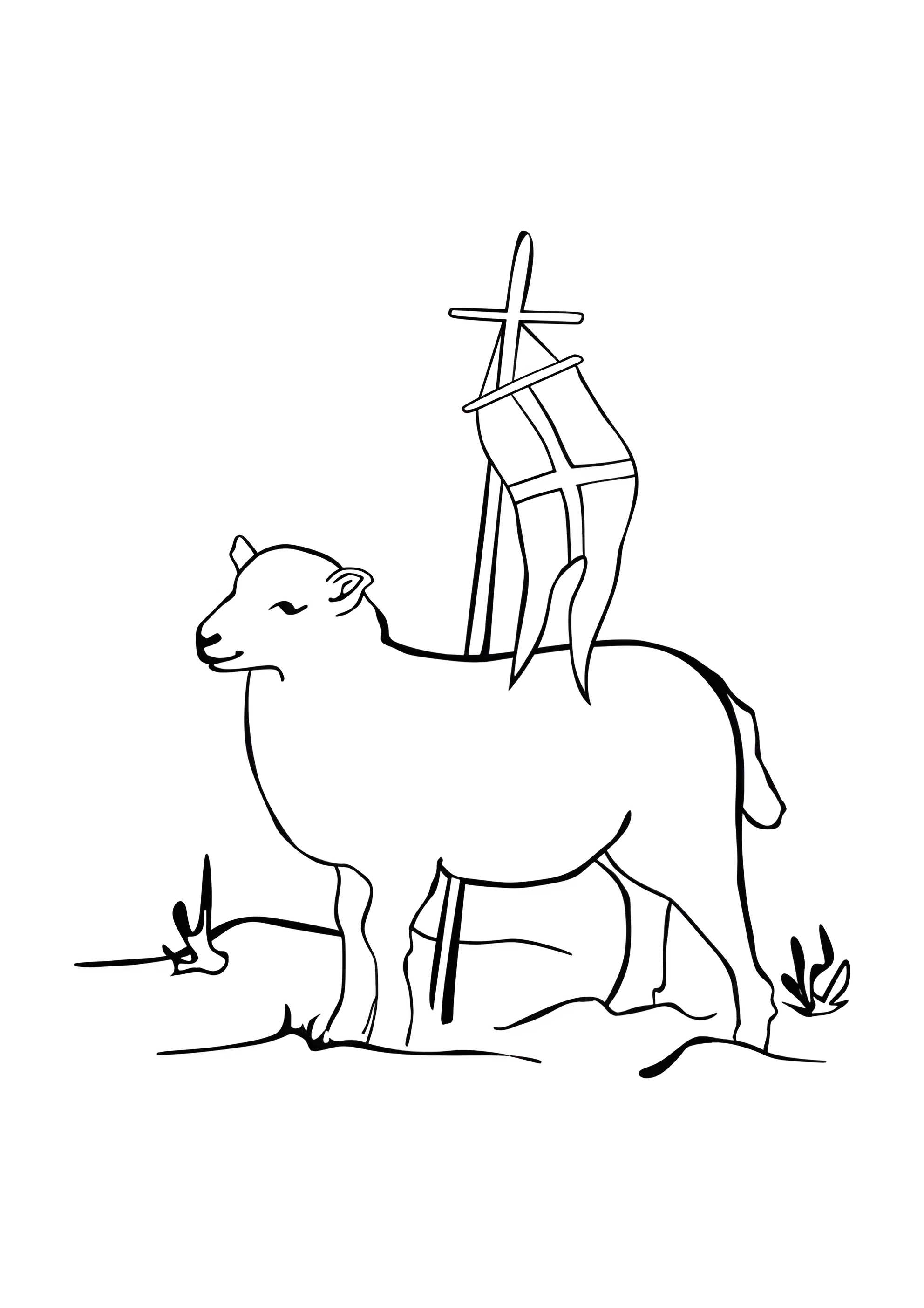 Раскраска Овечка на пасху