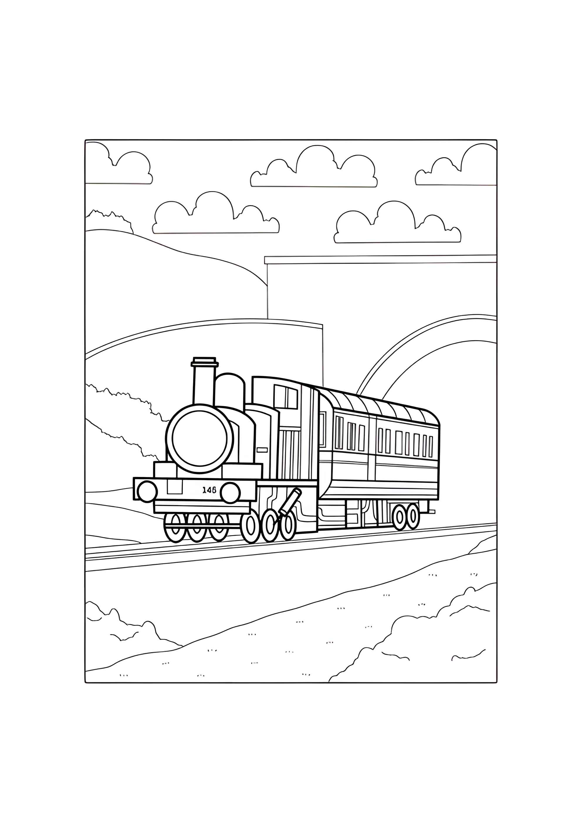 Раскраска Паровоз времен прошлого