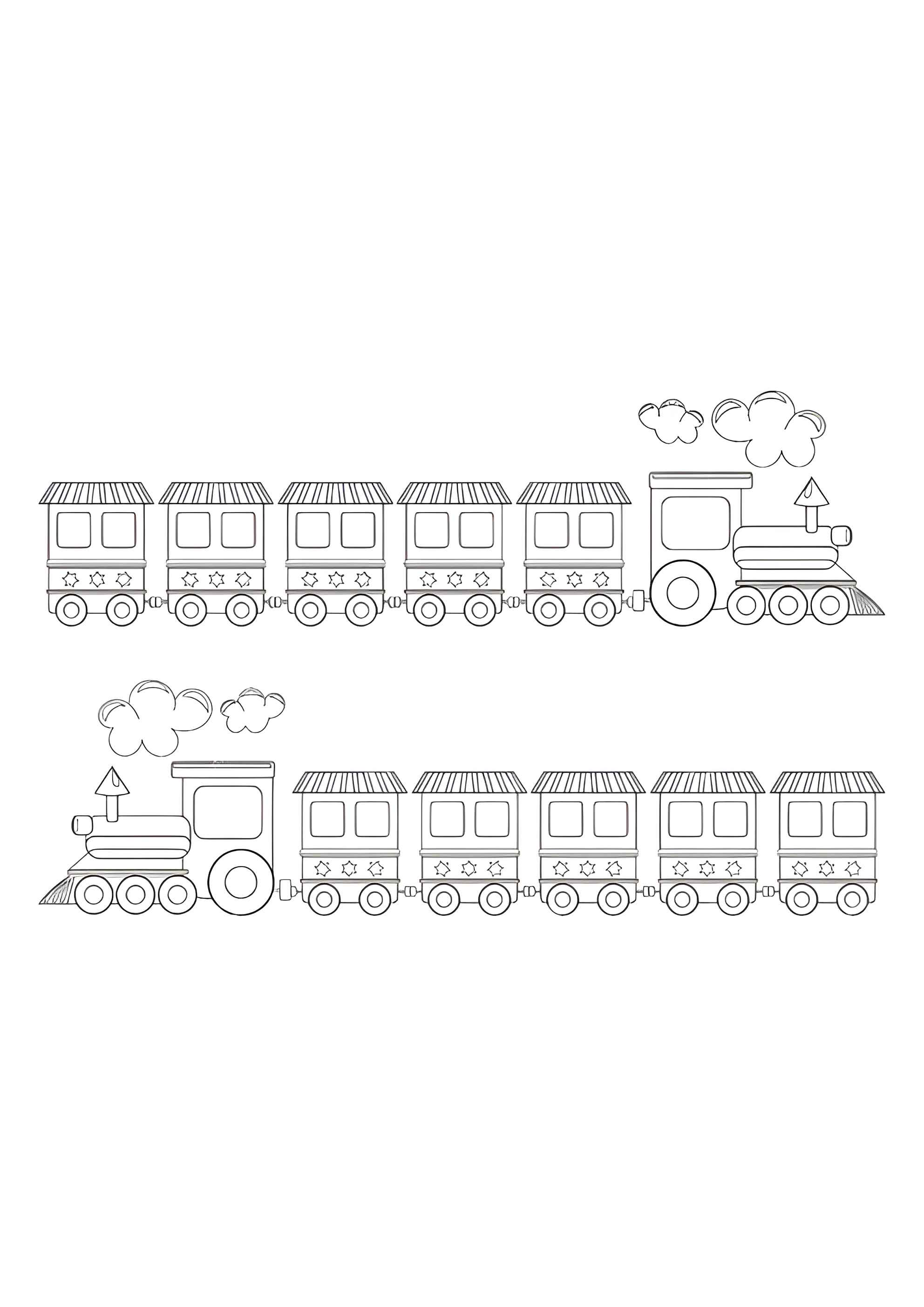 Раскраска Паровозик со звёздочками