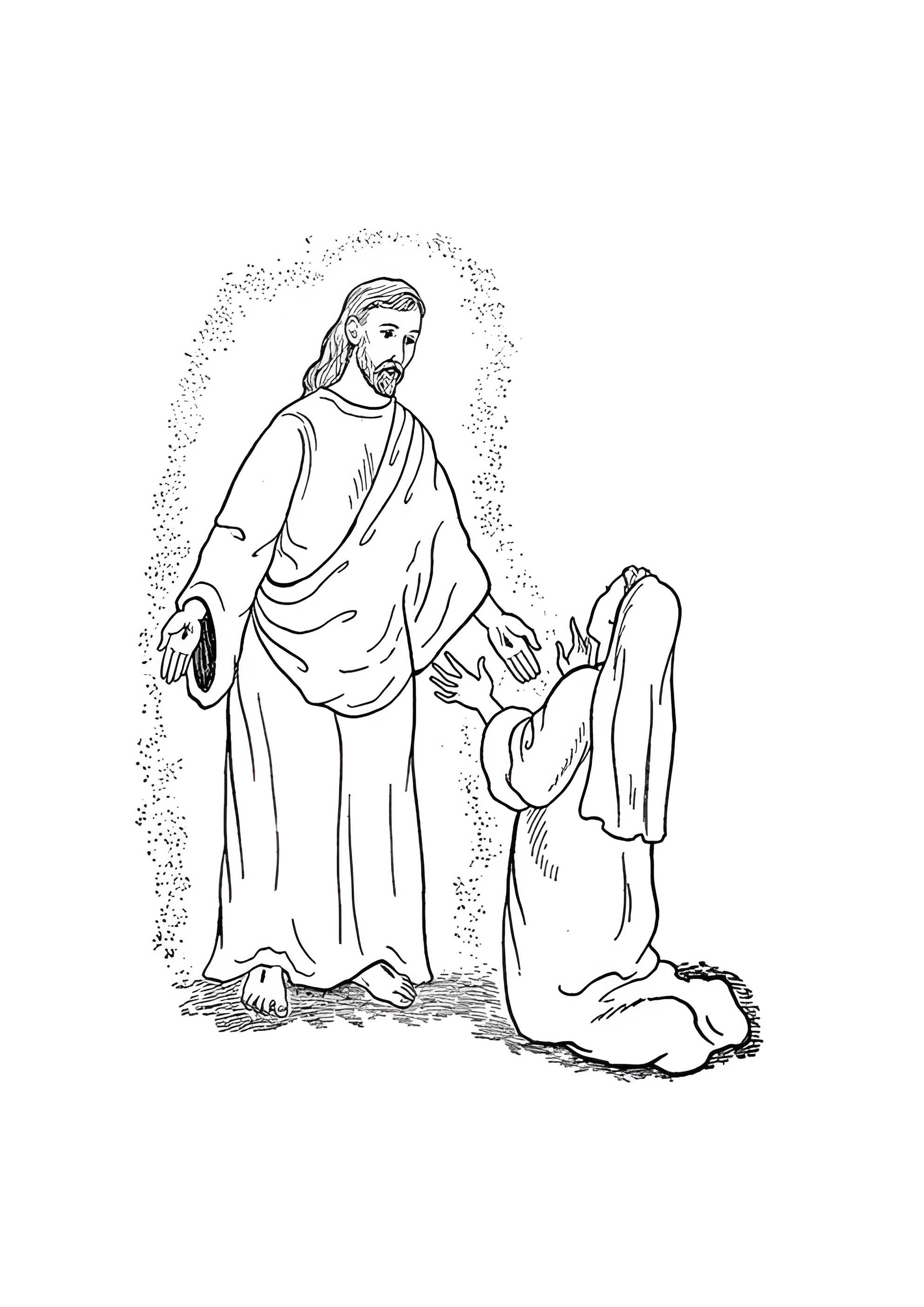 Раскраска Пасхальная библейская сценка