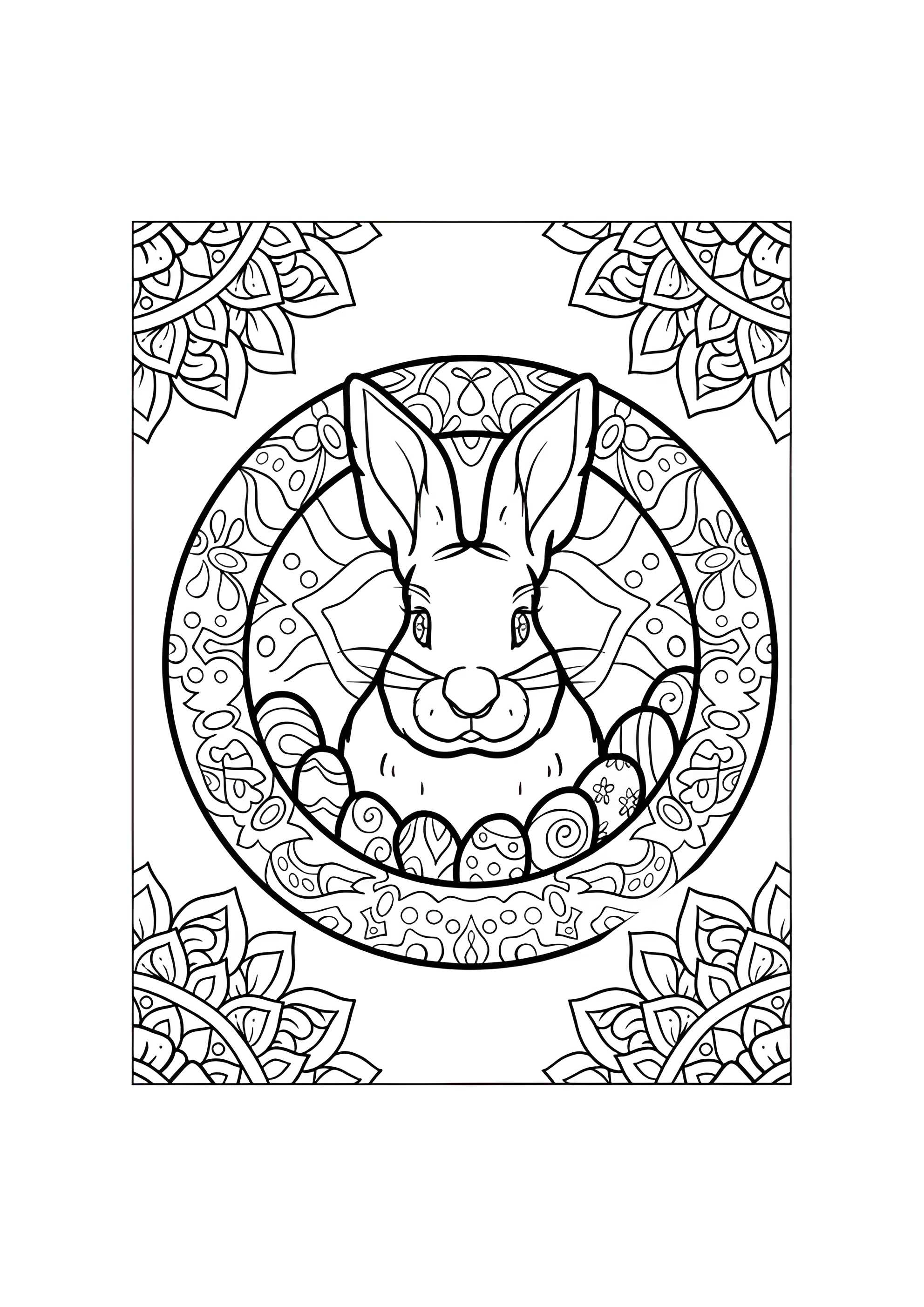 Раскраска Пасхальная мандала