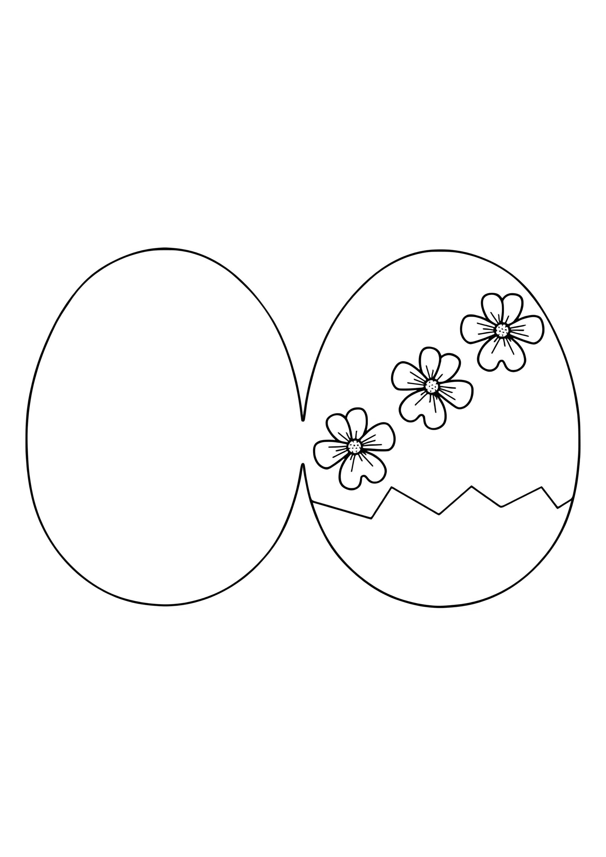 Раскраска Пасхальная открытка с цветами