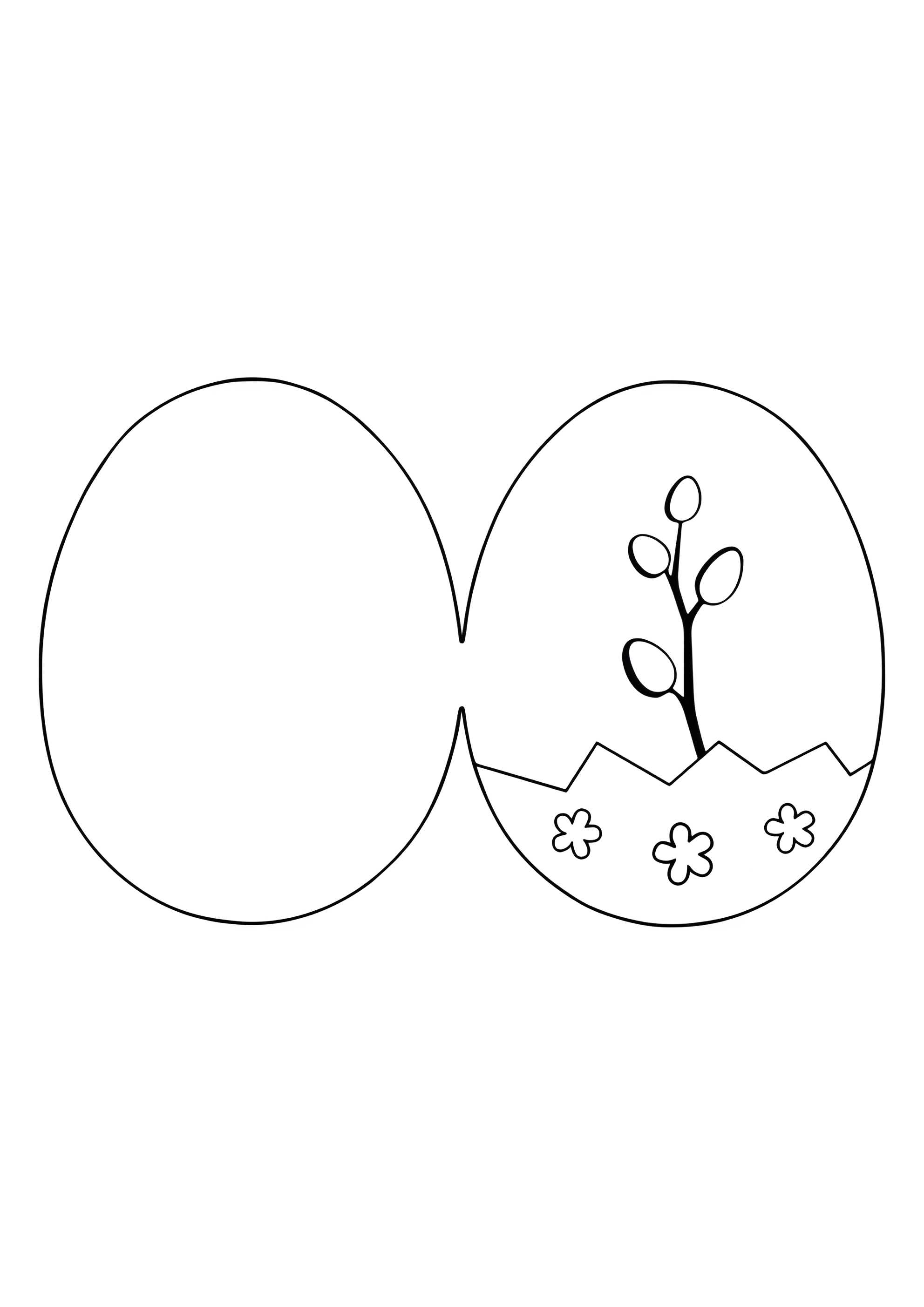 Раскраска Пасхальная открытка с вербой