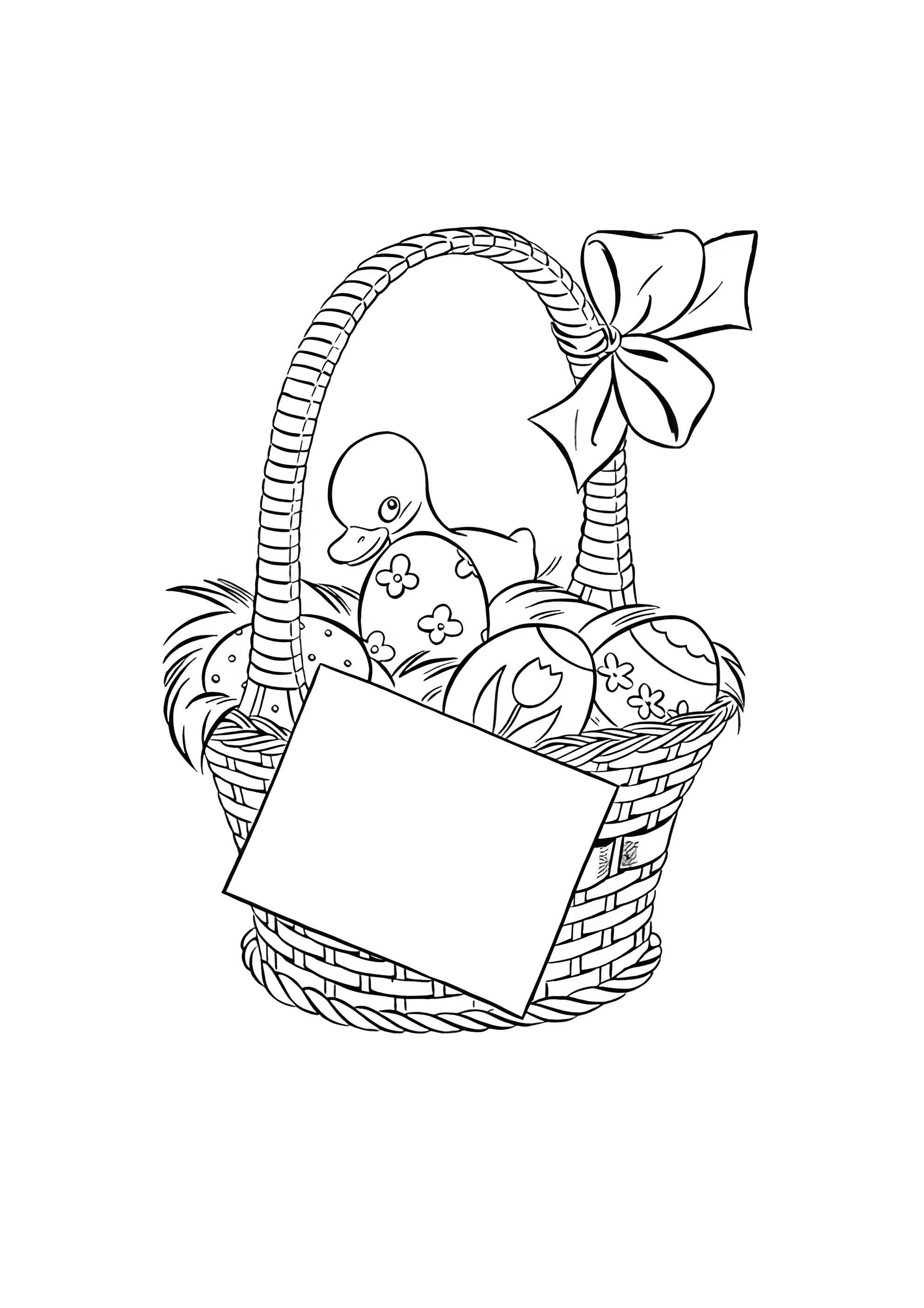 Раскраска Пасхальная открытка
