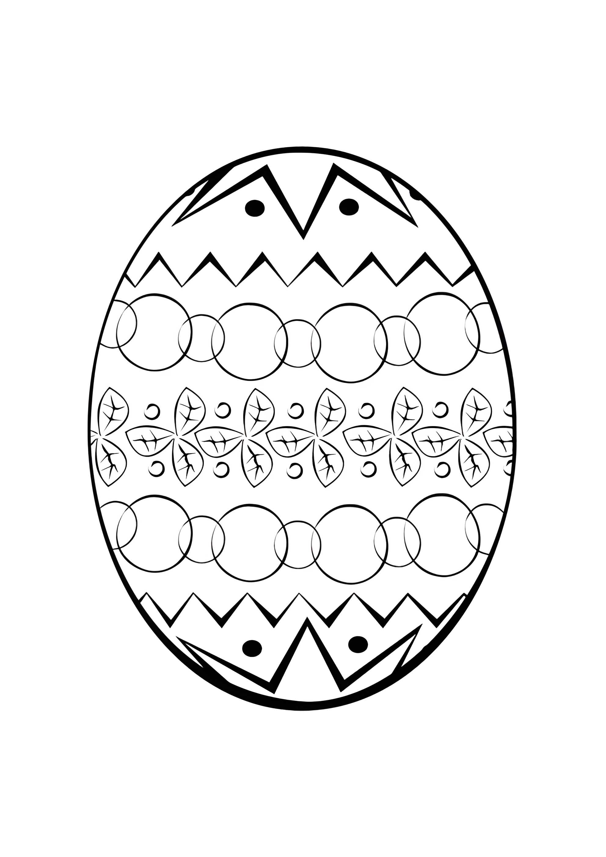 Раскраска Пасхальное яйцо с узорами