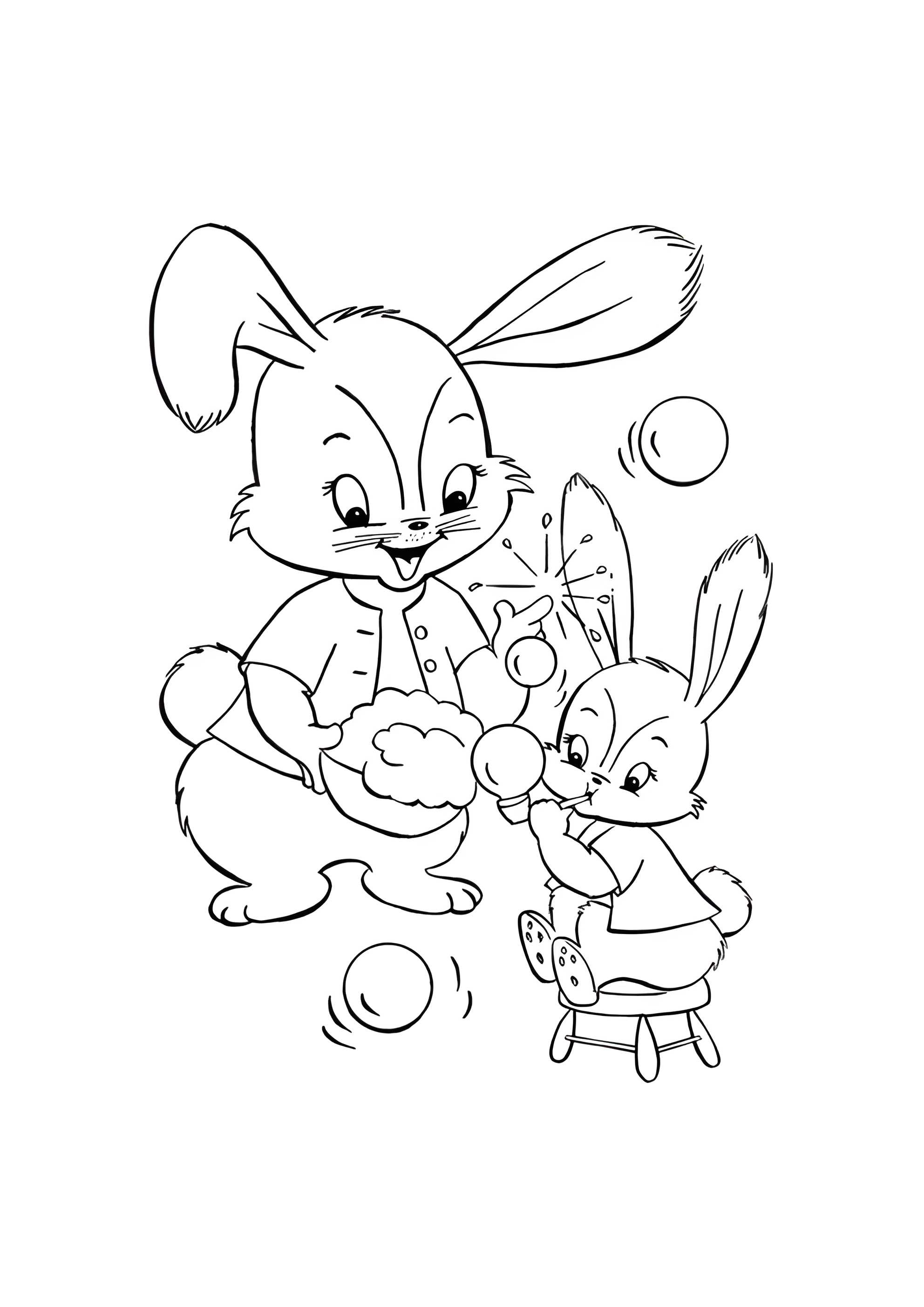 Раскраска Пасхальные крольчата