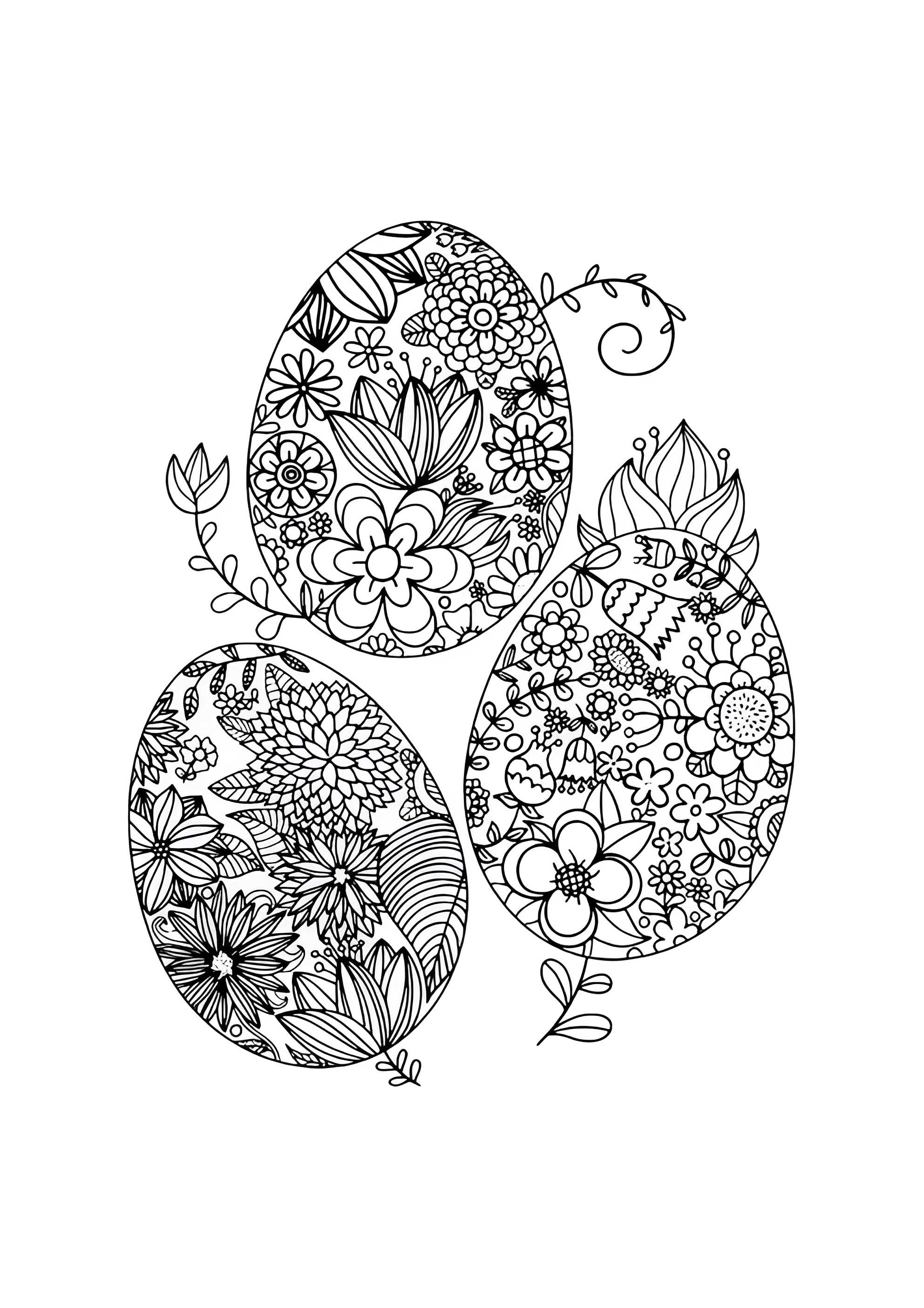 Раскраска Пасхальные яйца антистресс