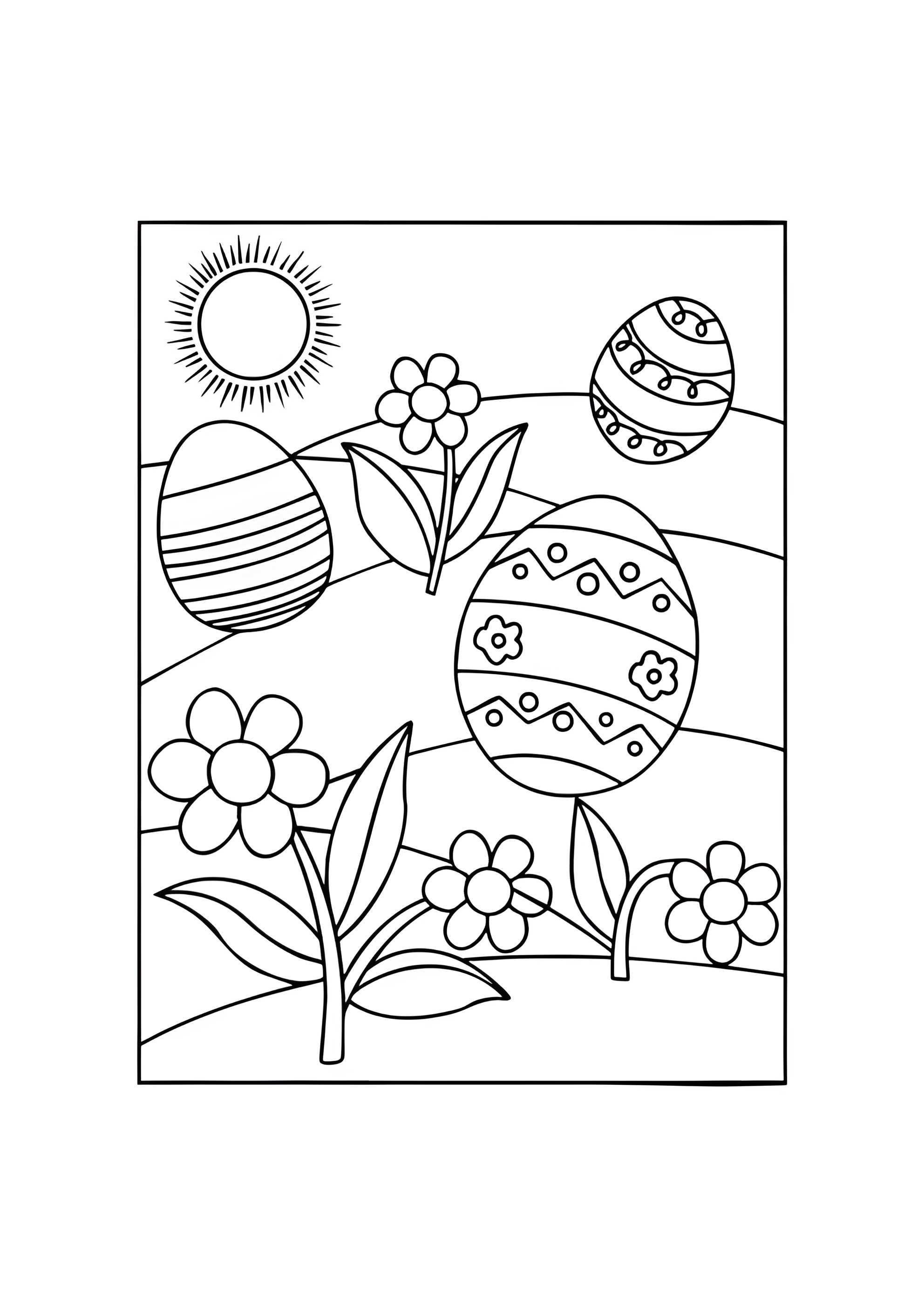 Раскраска Пасхальные яйца для малышей