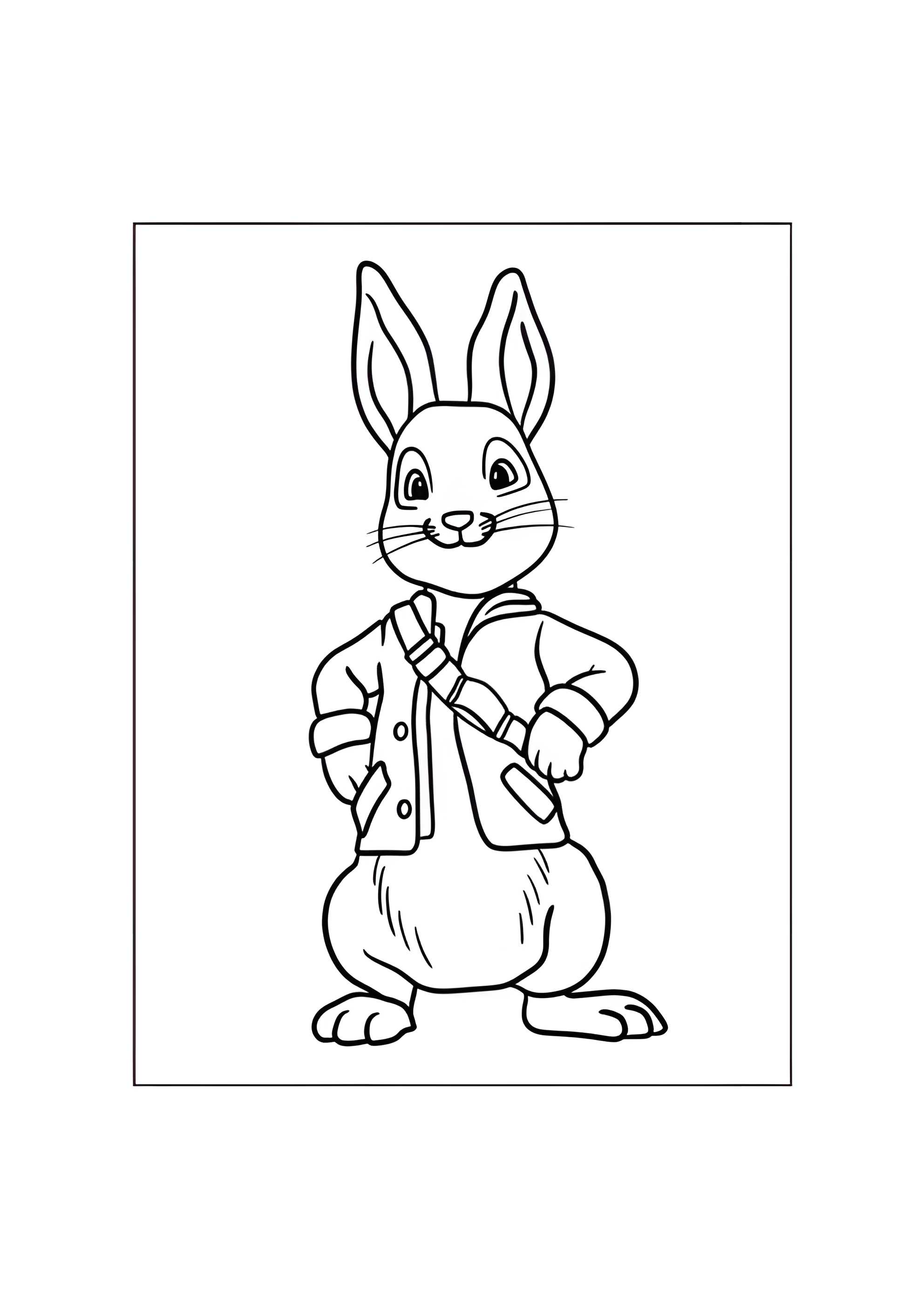 Раскраска Пасхальный кролик в полный рост