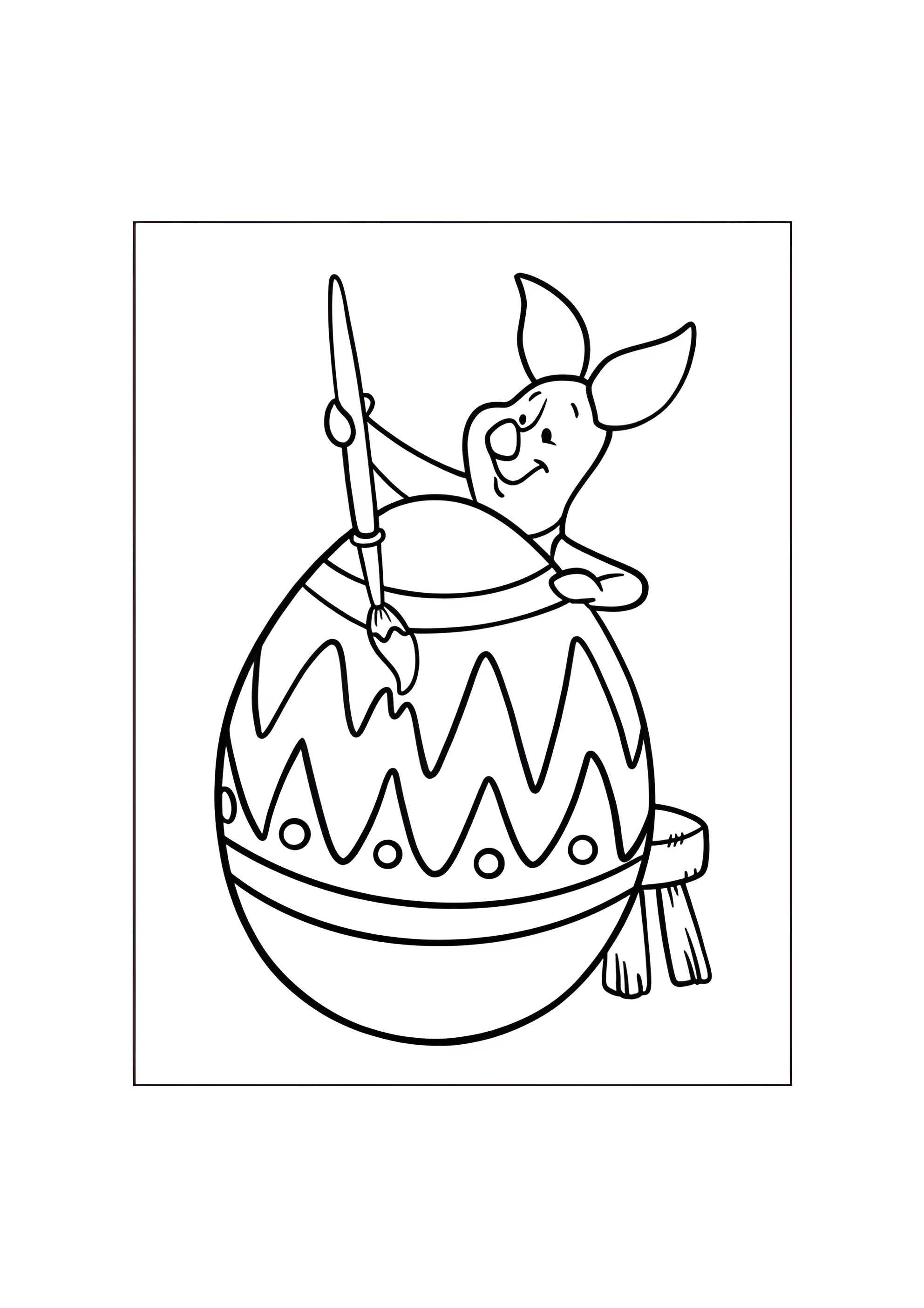 Раскраска Пасхальный Пятачок