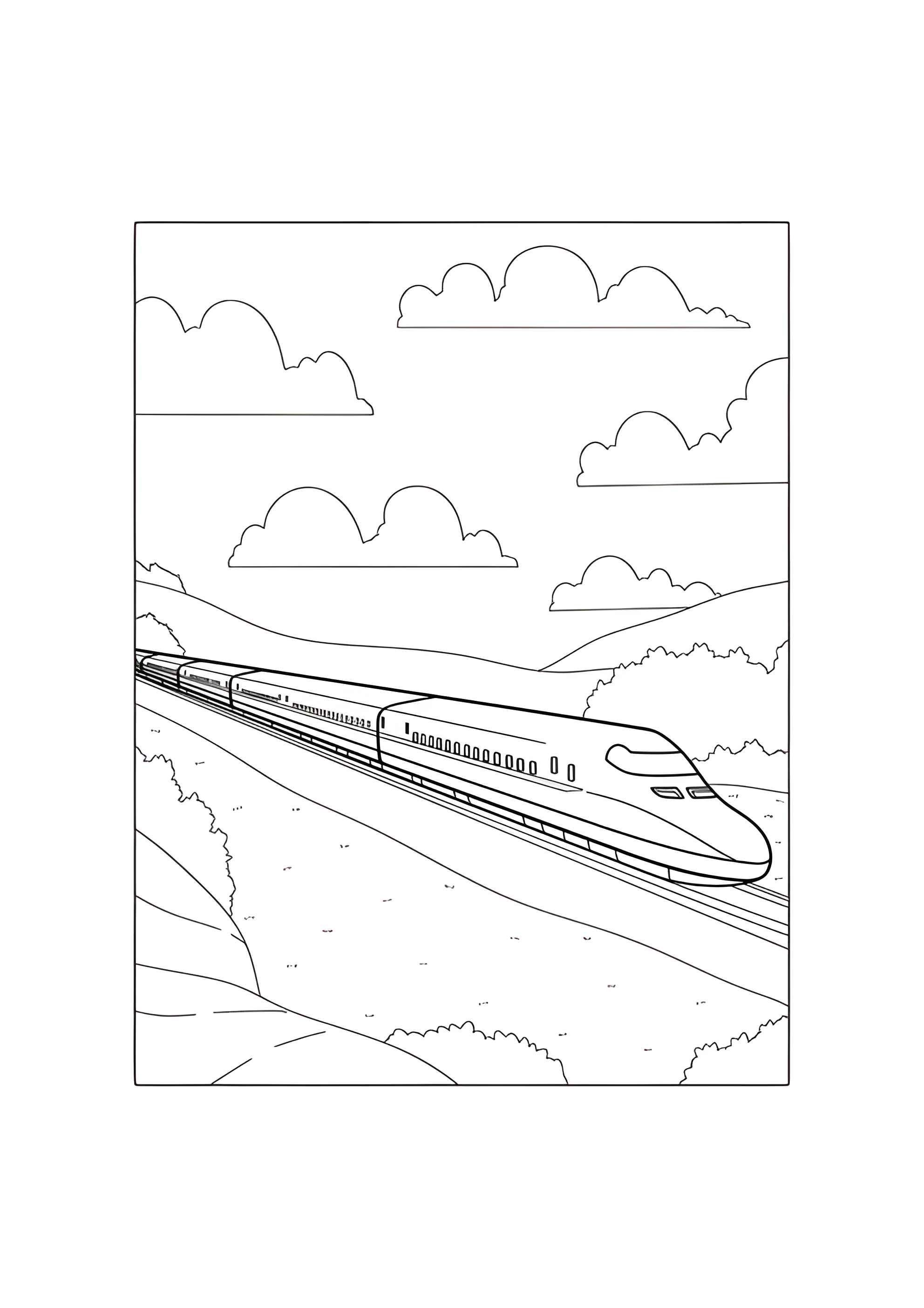 Раскраска Пассажирский скорый поезд