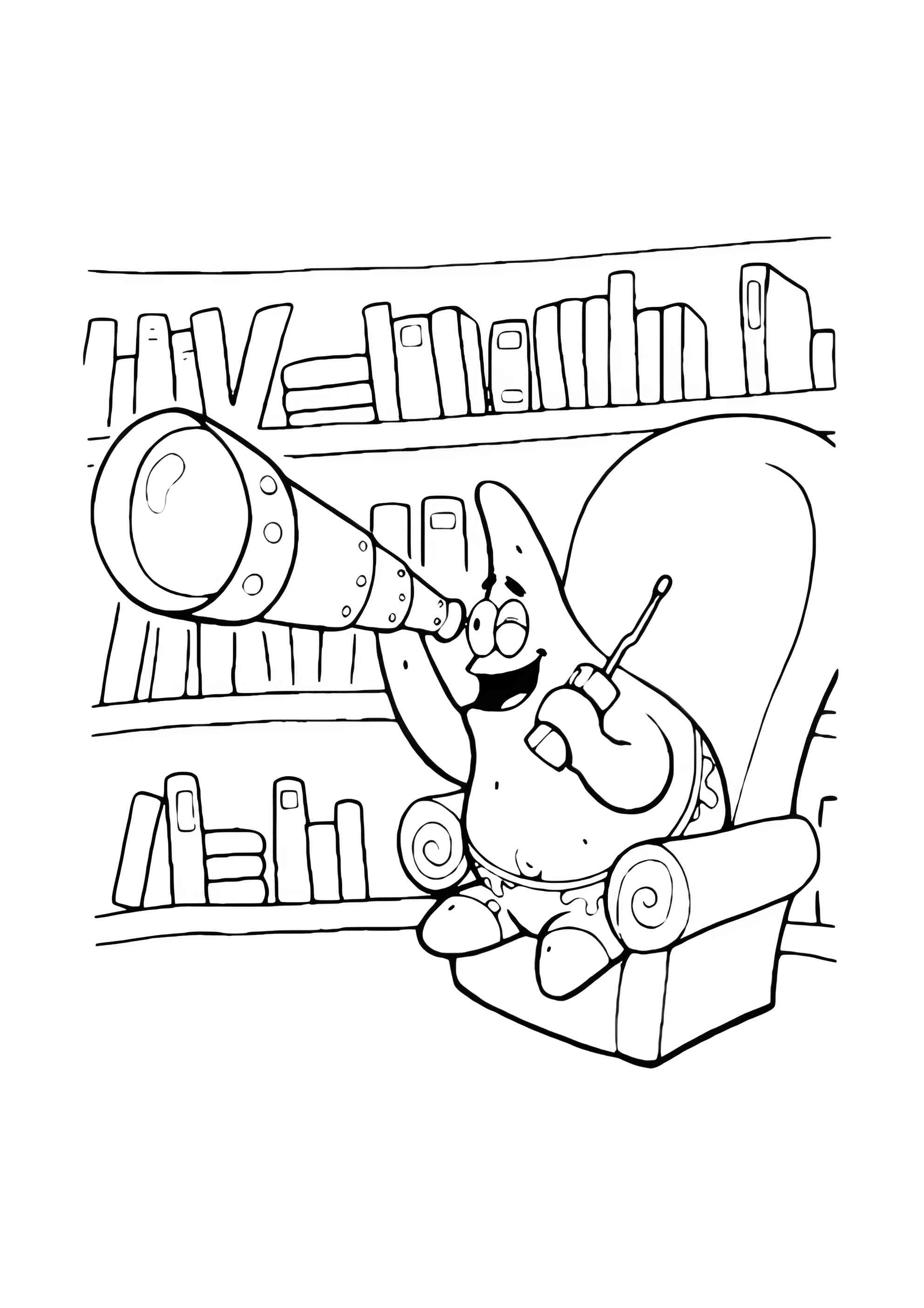 Раскраска Патрик и Губка Боб с сачками