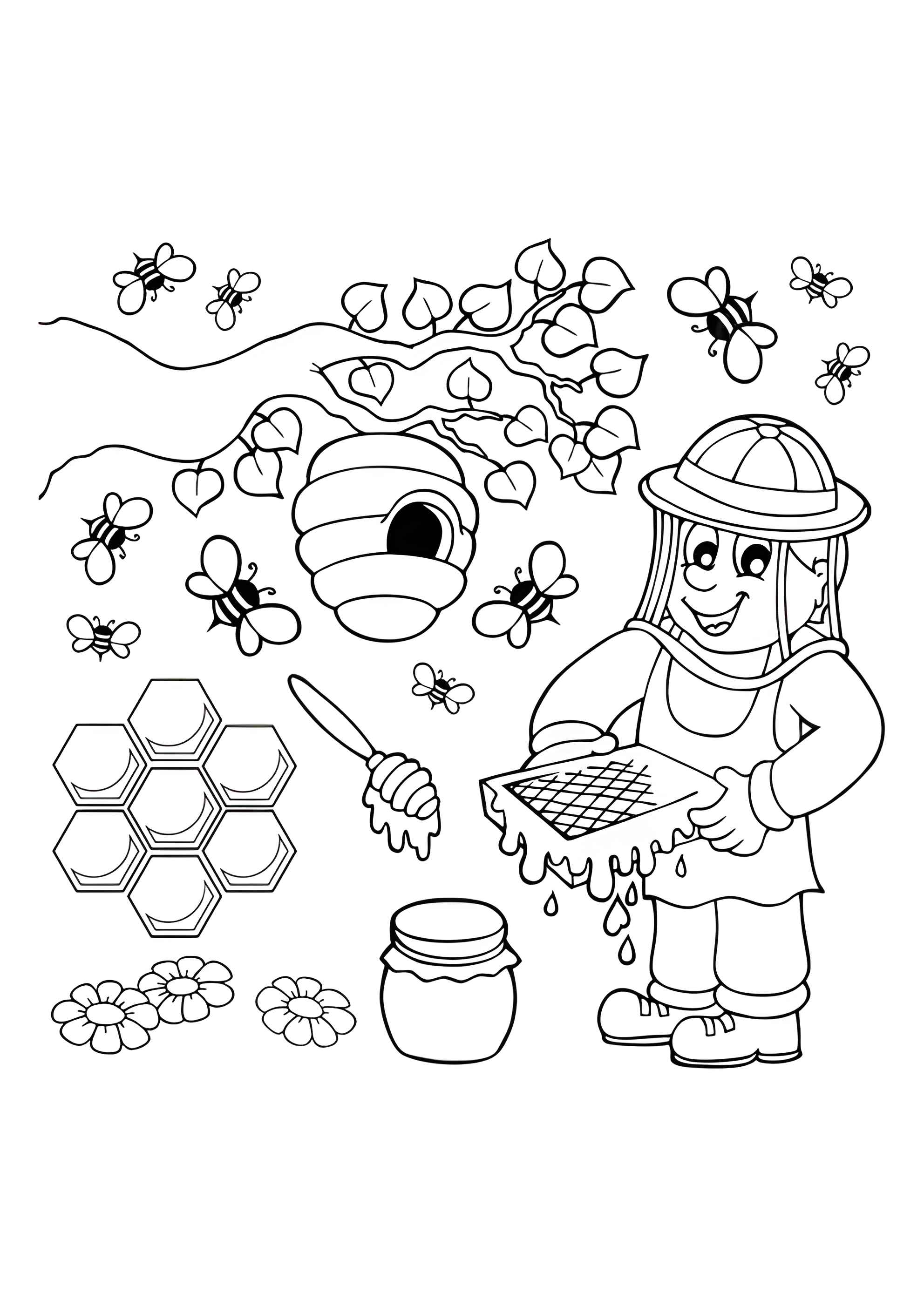 Раскраска Пчеловод