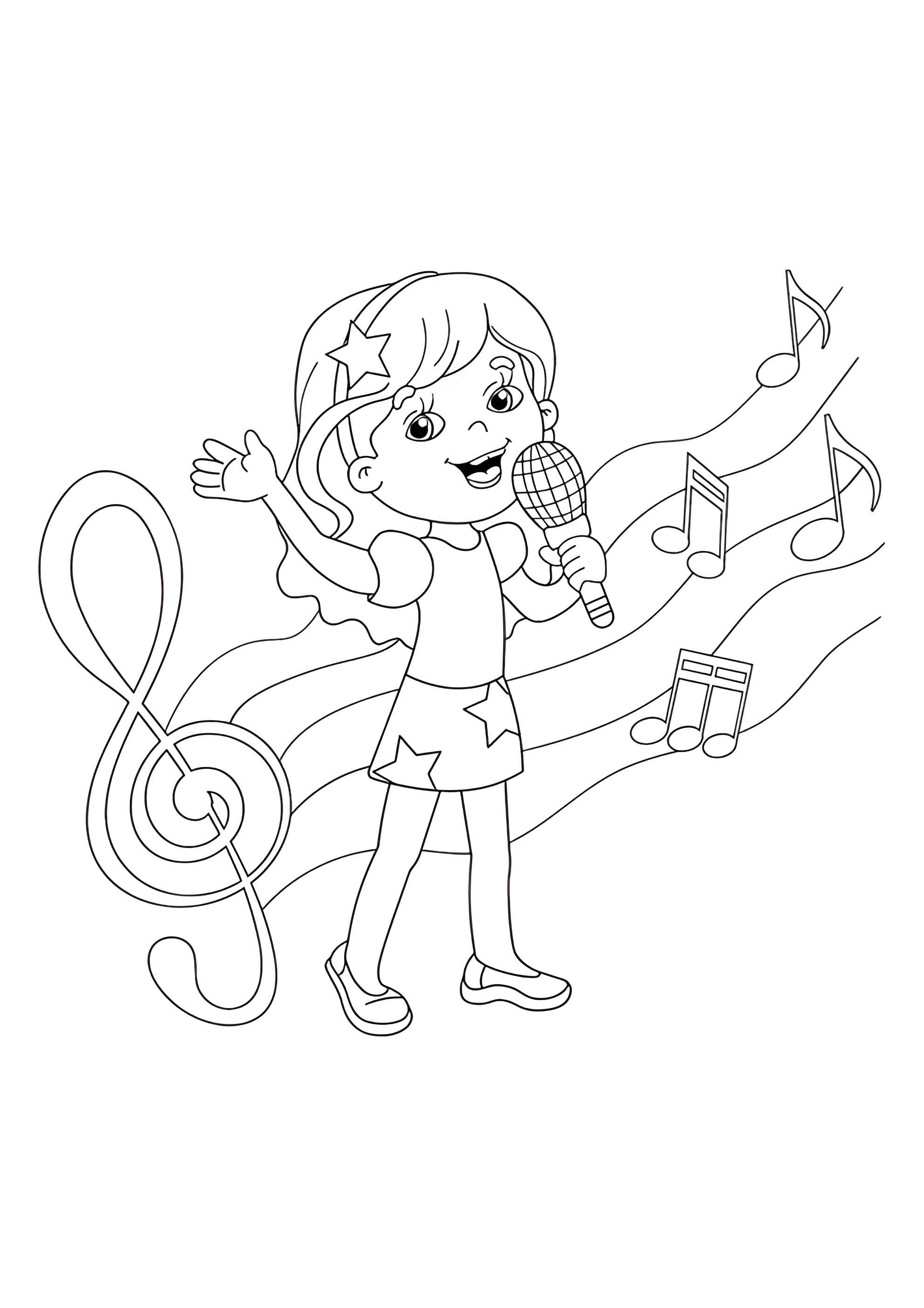 Раскраска Певица